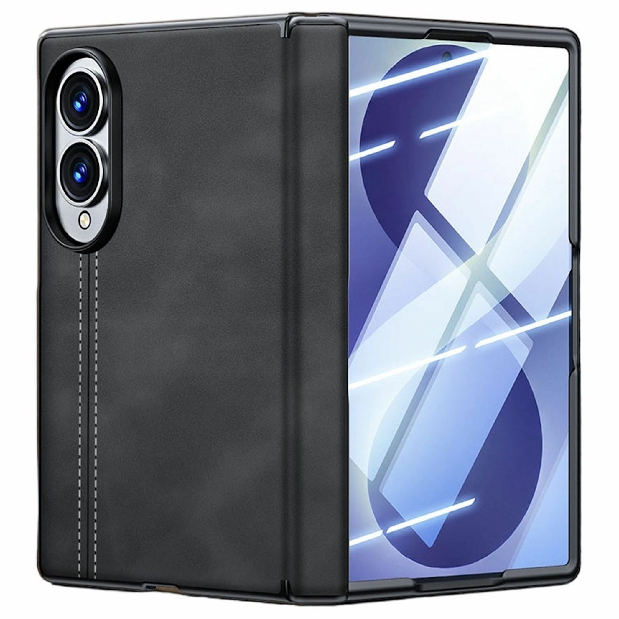 Wigento Handyhülle + 9H Schutzglas für Samsung Galaxy Z Fold8 Scharnier Schutz 7,6 Zoll, Scharnier Schutz, Integriertes Schutzglas, 360 Grad Schutz