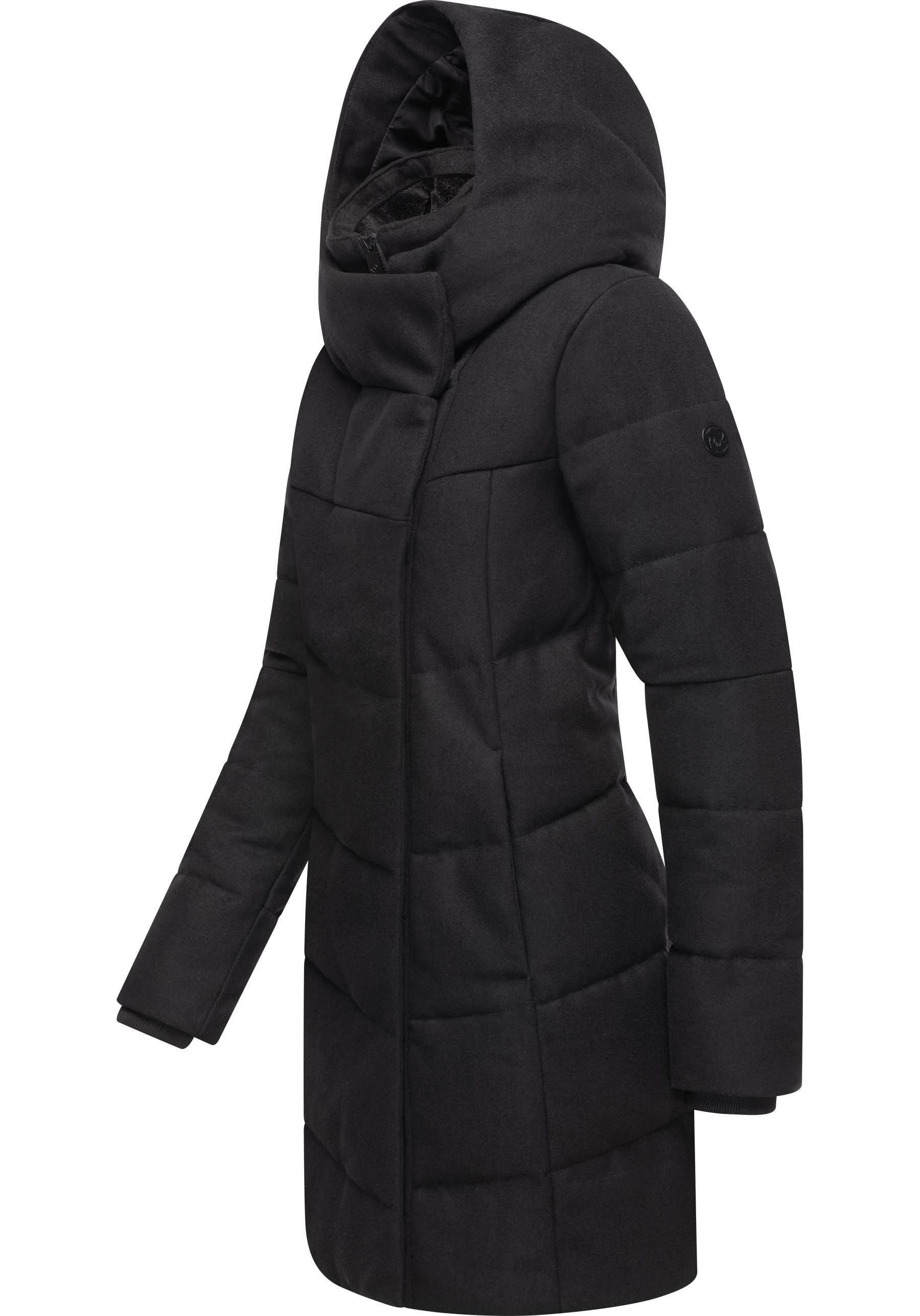 Ragwear Wintermantel Pavla Coat stylischer Damen Steppmantel in Woll-Optik