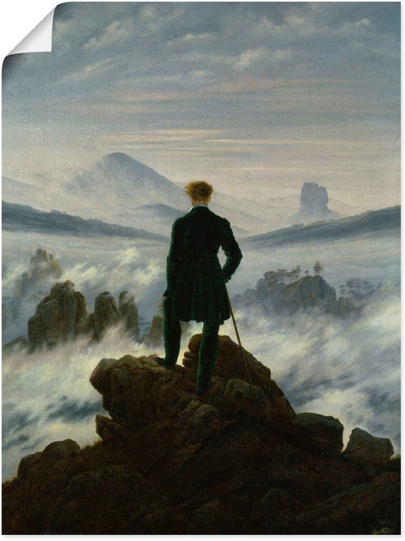 Artland Wandbild »Der Wanderer über dem Nebelmeer. Um 1818«, Mann (1 St)
