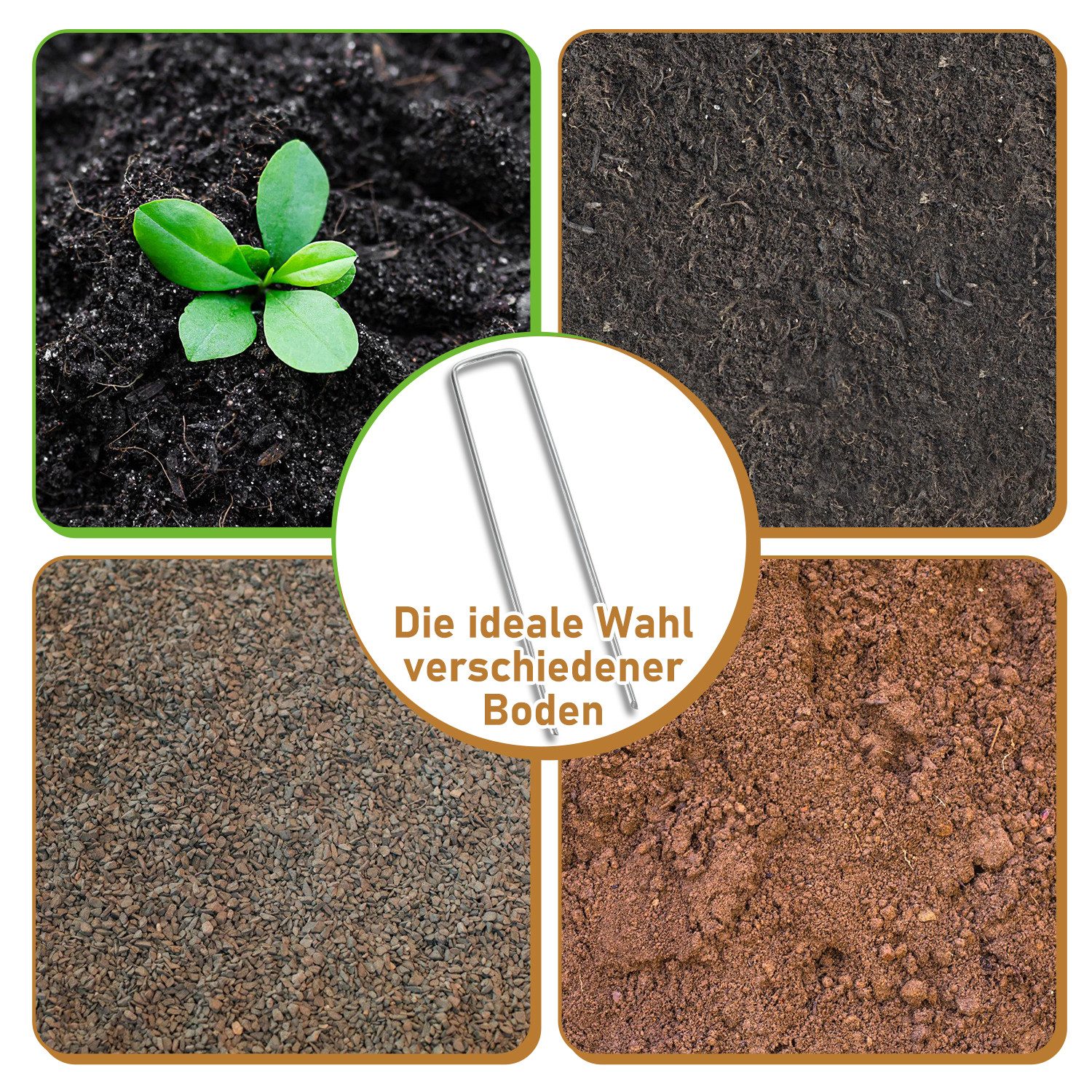 Clanmacy Bodenanker Erdanker Zelthering Befestigungs für Unkrautvlies, für Wiesen, Garten, Ackerland, Teich, Blumenbeet, Einfahrt, uwn., Montageart: Freistehend, (Heringe, Befestigungsanker, 50-St., 15x2.5cm (LxB),φ0.28cm, für Innen-/Außenbereich), Verzinkt Stahl, Wiederverwendbar, Einfach zu bedienen