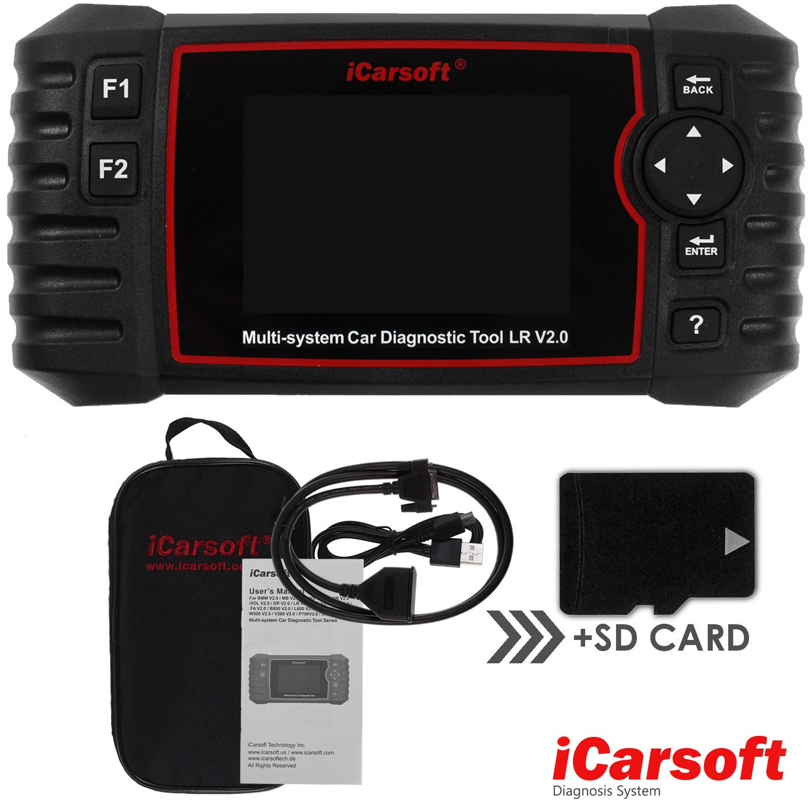 iCarsoft OBD2-Diagnosegerät OBD 2 Diagnosegerät LR V2.0 Scanner für Land Rover & Jaguar