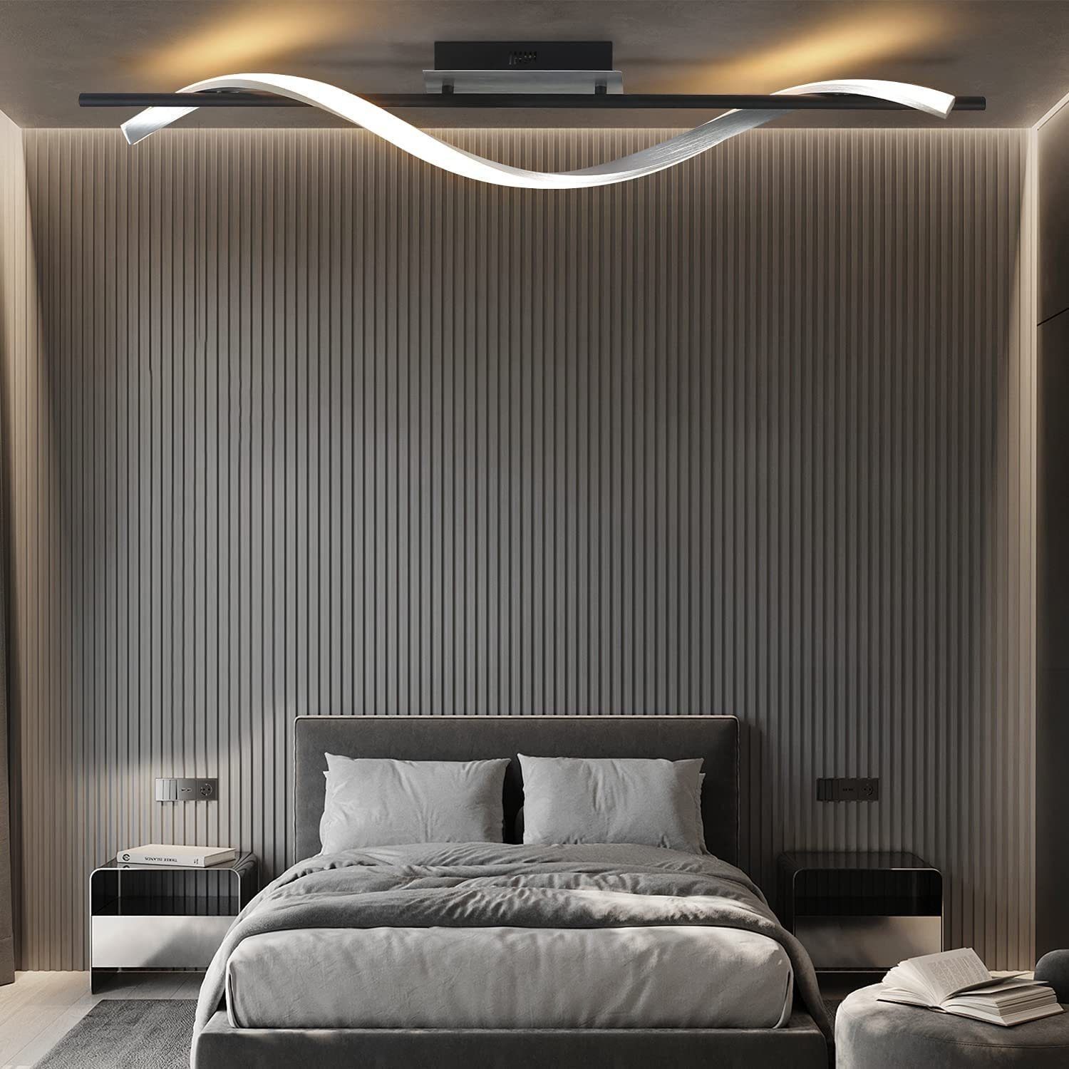 ZMH LED Deckenleuchte fest 21W Aluminium, mit aus LED Dimmbar Dimmbar-Funktion integriert, Schlafzimmer Fernbedienung