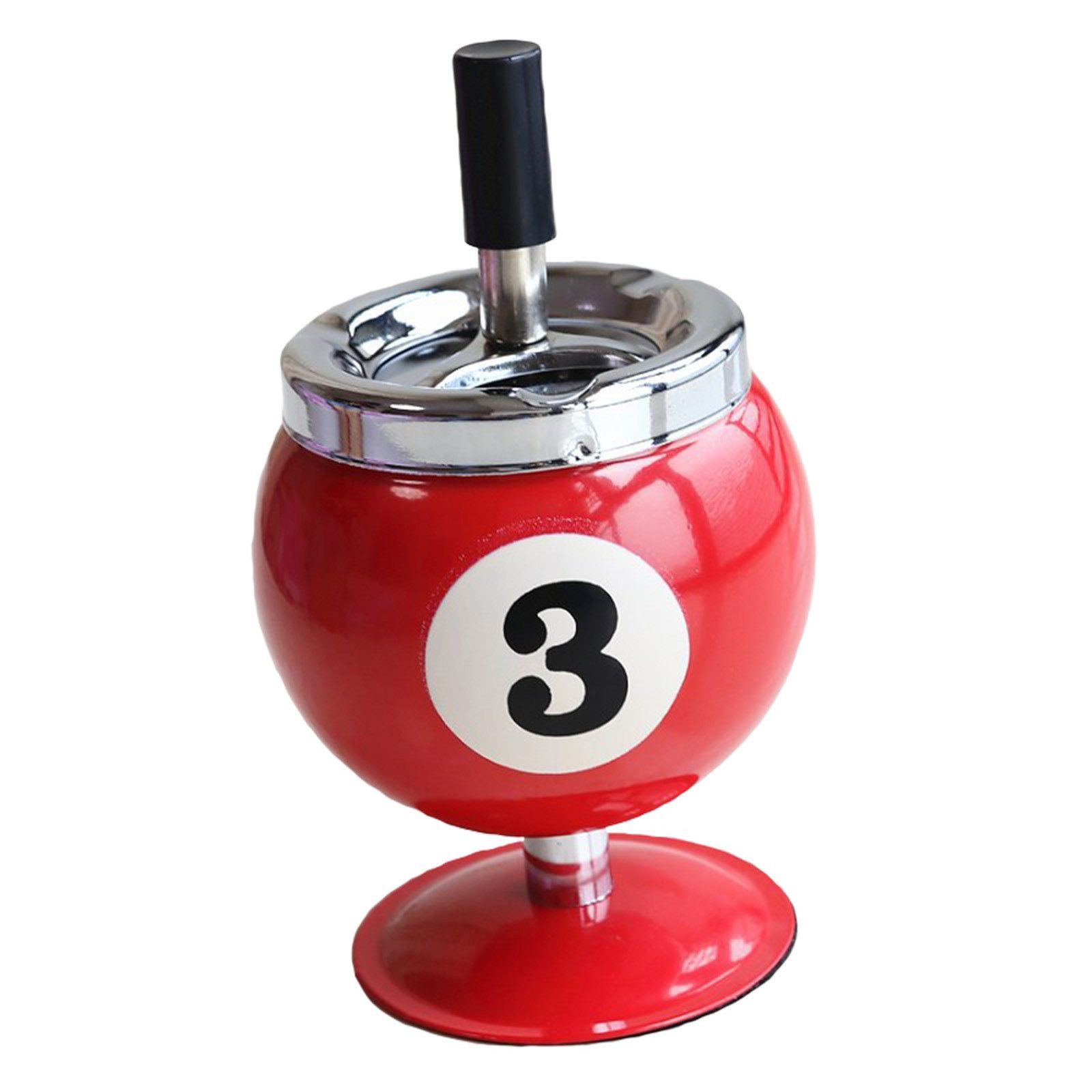 Jumpeak Пепельницы Billard-Aschenbecher aus Metall, abgedeckter Пепельницы, kreatives, Großes Fassungsvermögen mit schwenkbarem Deckel,aschenbecher lustig