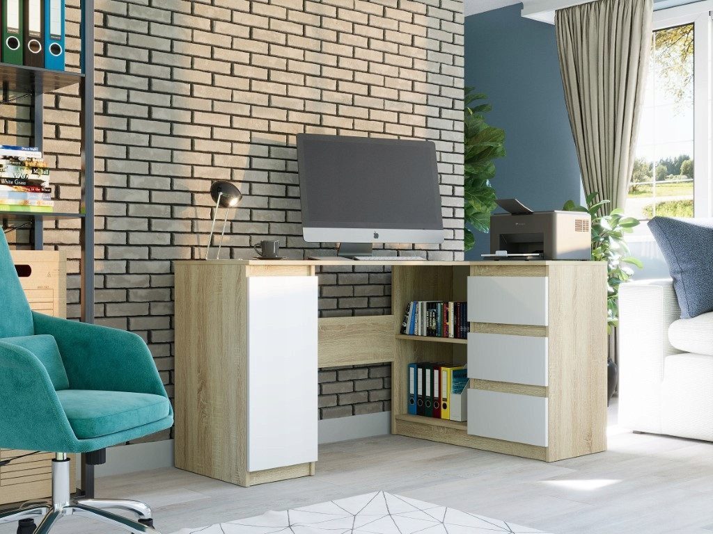 Home Collective Eckschreibtisch mit 3 Schubladen, günstig online kaufen