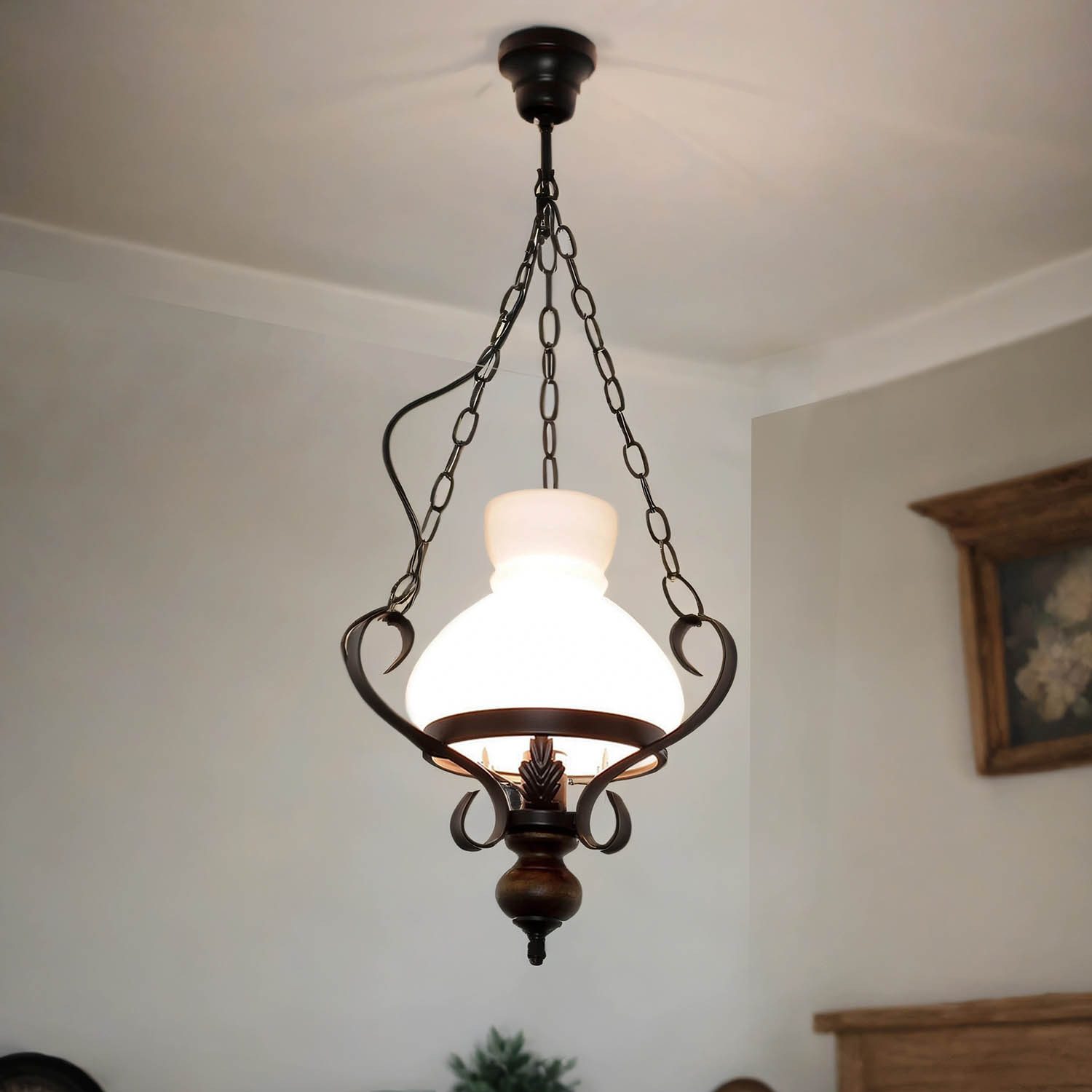 Licht-Erlebnisse Pendelleuchte PETRONEL, ohne Leuchtmittel, Hängeleuchte Gl günstig online kaufen