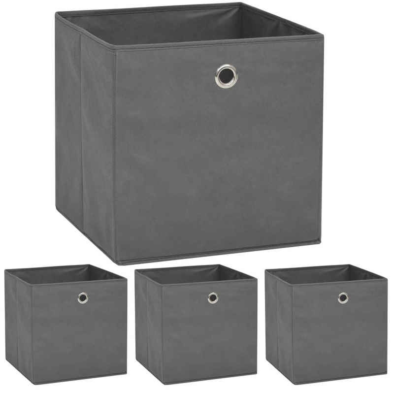 vidaXL Aufbewahrungsbox Aufbewahrungsboxen 4 Stk. Vliesstoff 32x32x32 cm Grau (4 St)
