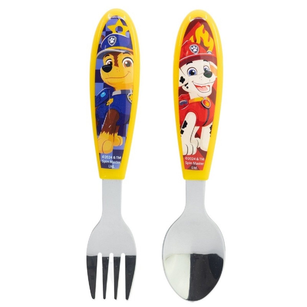 PAW PATROL Kinderbesteck Set 2-teilig – Löffel & Gabel mit Motivgriffen (2-tlg), 1 Personen