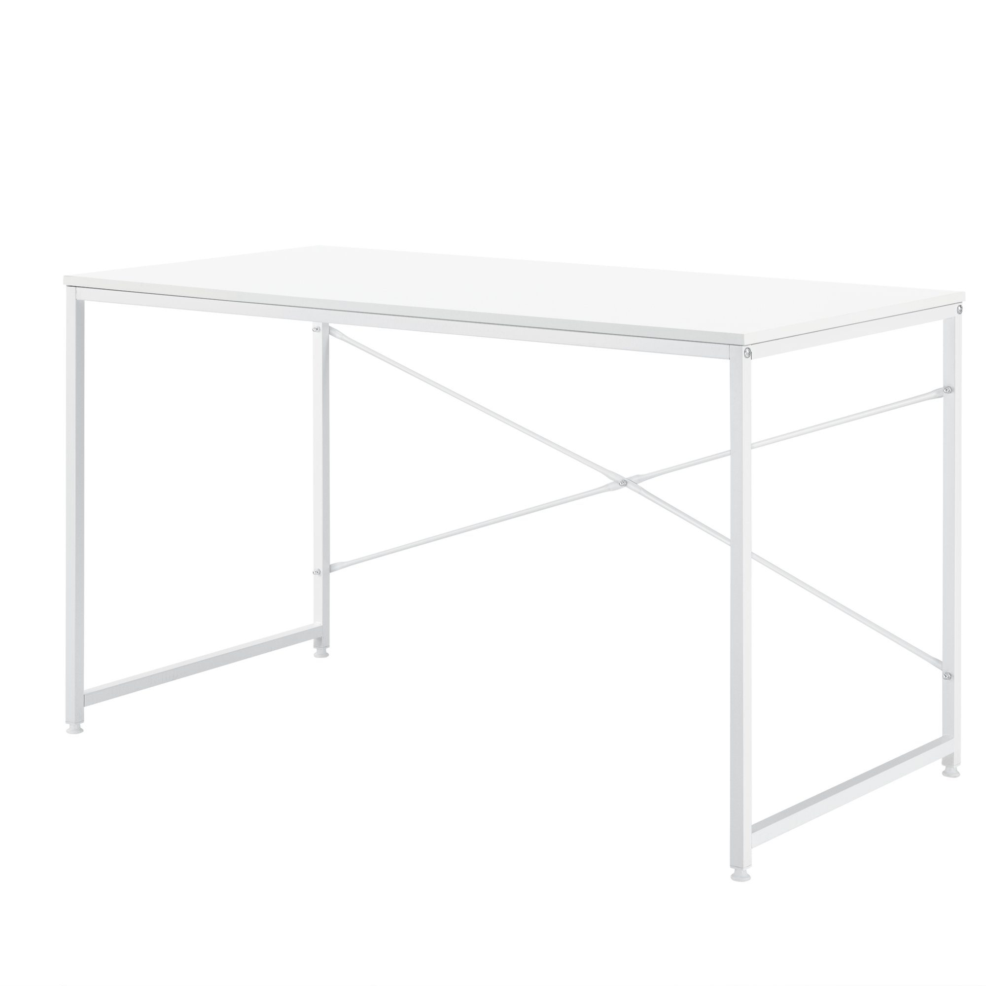 en.casa Schreibtisch, »Røros« Computertisch 120x60cm Weiß günstig online kaufen