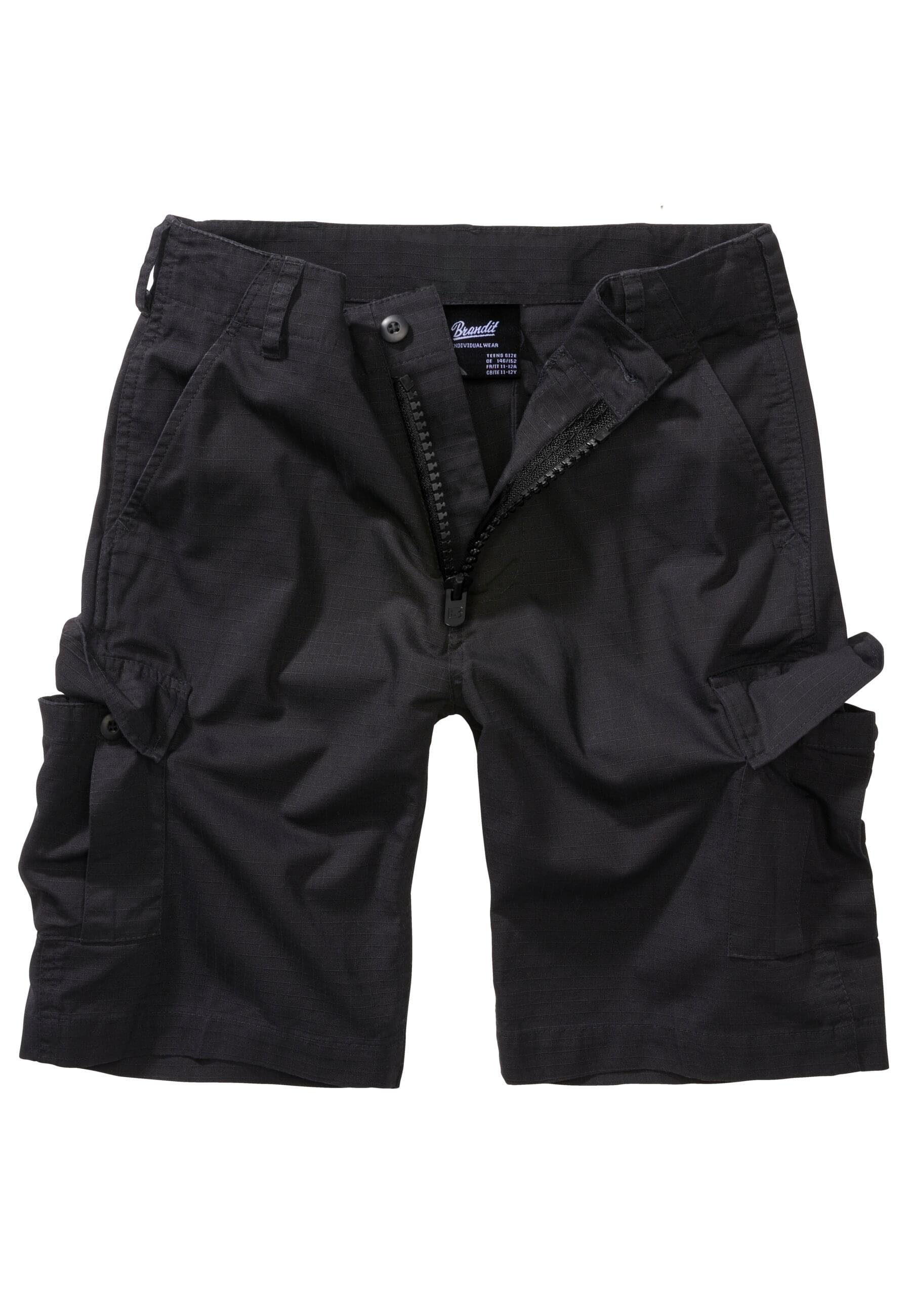 Brandit Stoffhose Unisex Shorts Kids Ripstop black BDU (1-tlg)