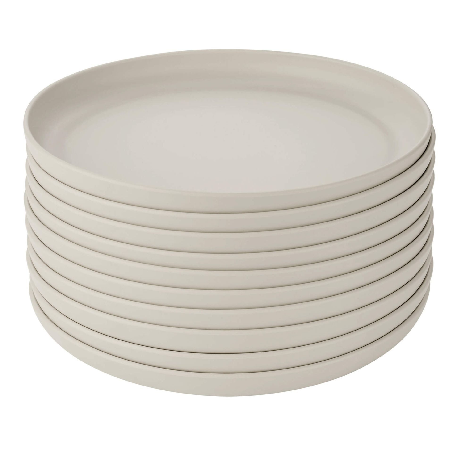 GRÄWE Kunststoffteller Kunststoffteller, Serie Linea, Ø 18 cm, 10 Stück, Mikrowellen- & spülmaschinengeeignet – einfache Reinigung
