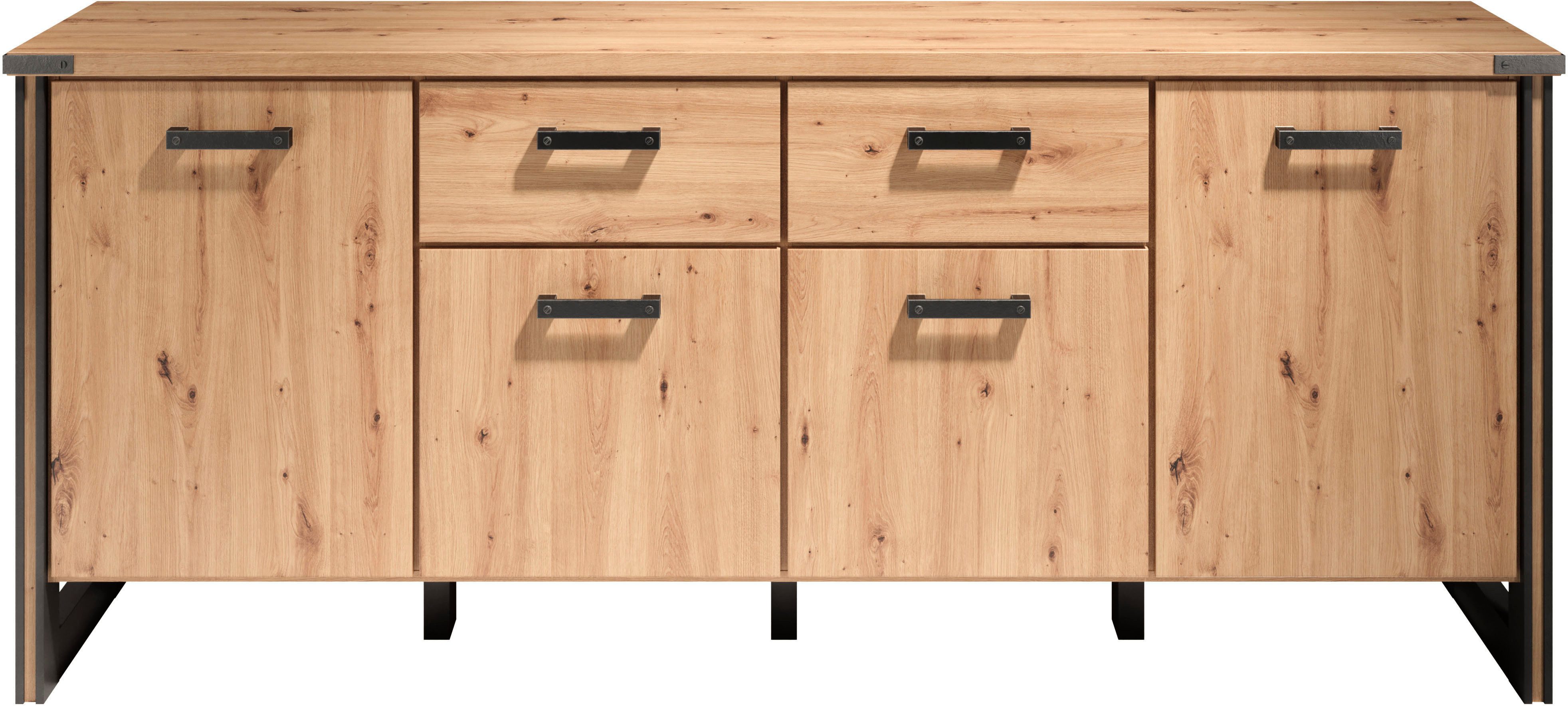 Home affaire Mia (1 St), Echtholzoptik, Eiche, 207 cm breiter Schrank