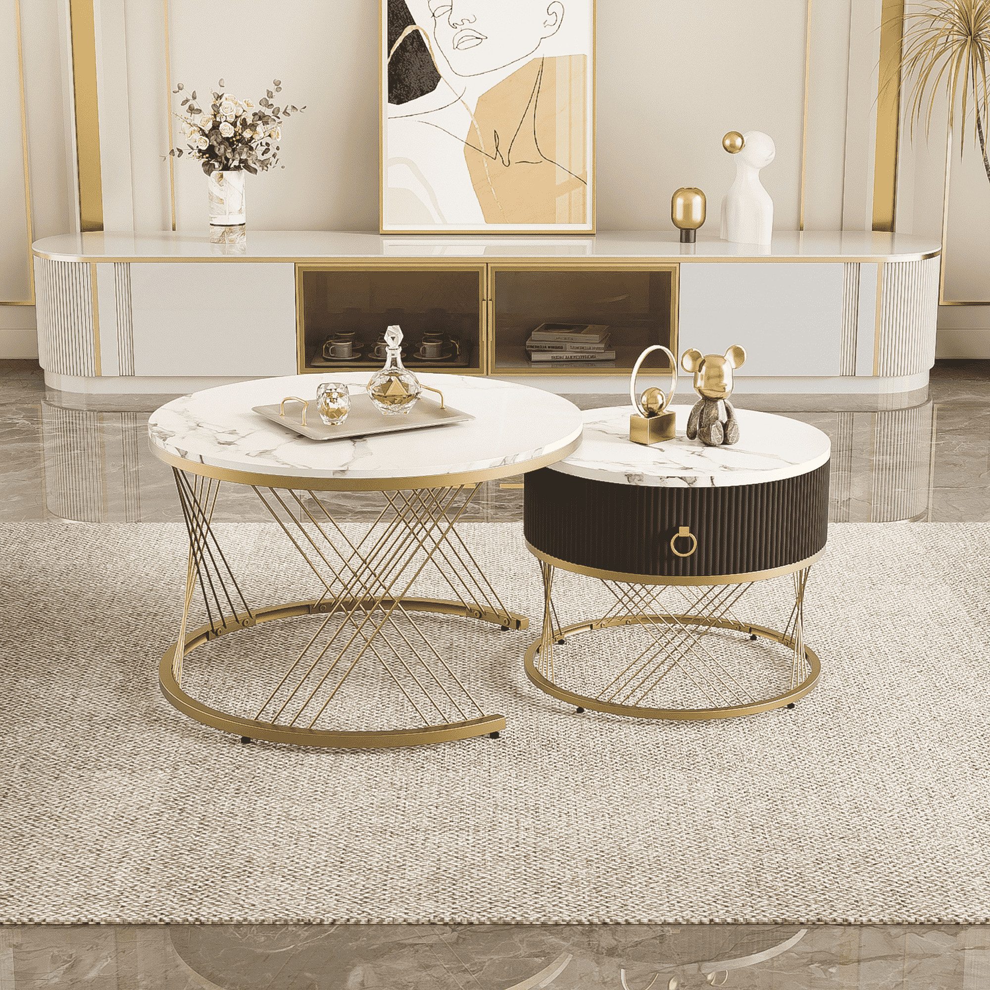 BlingBin Couchtisch Eleganter Zusammensetzbarer Satztisch, Sofatisch günstig online kaufen
