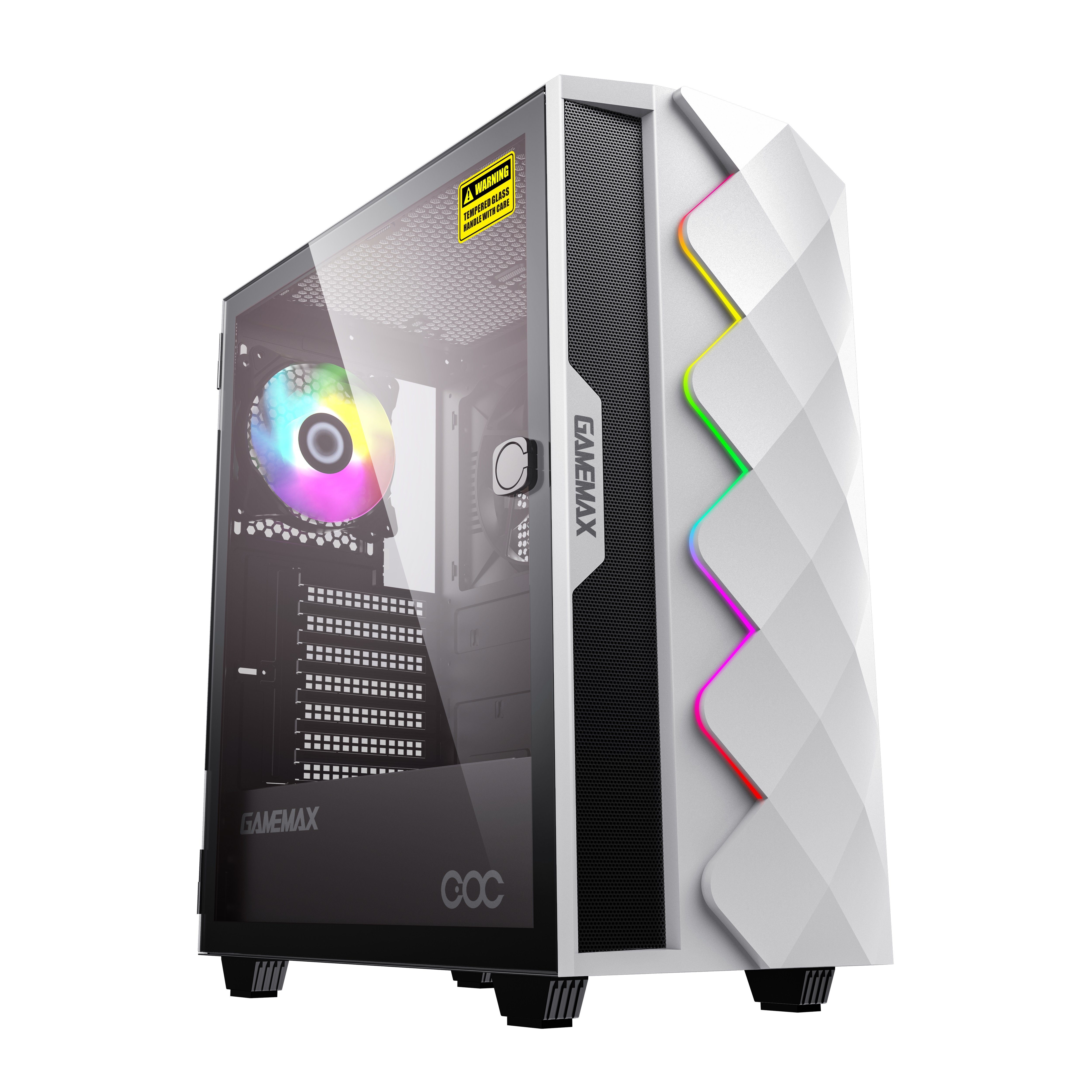 Gaming-Gehäuse Diamond COC WT Midi-Tower USB3.0*1+1xUSB2.0