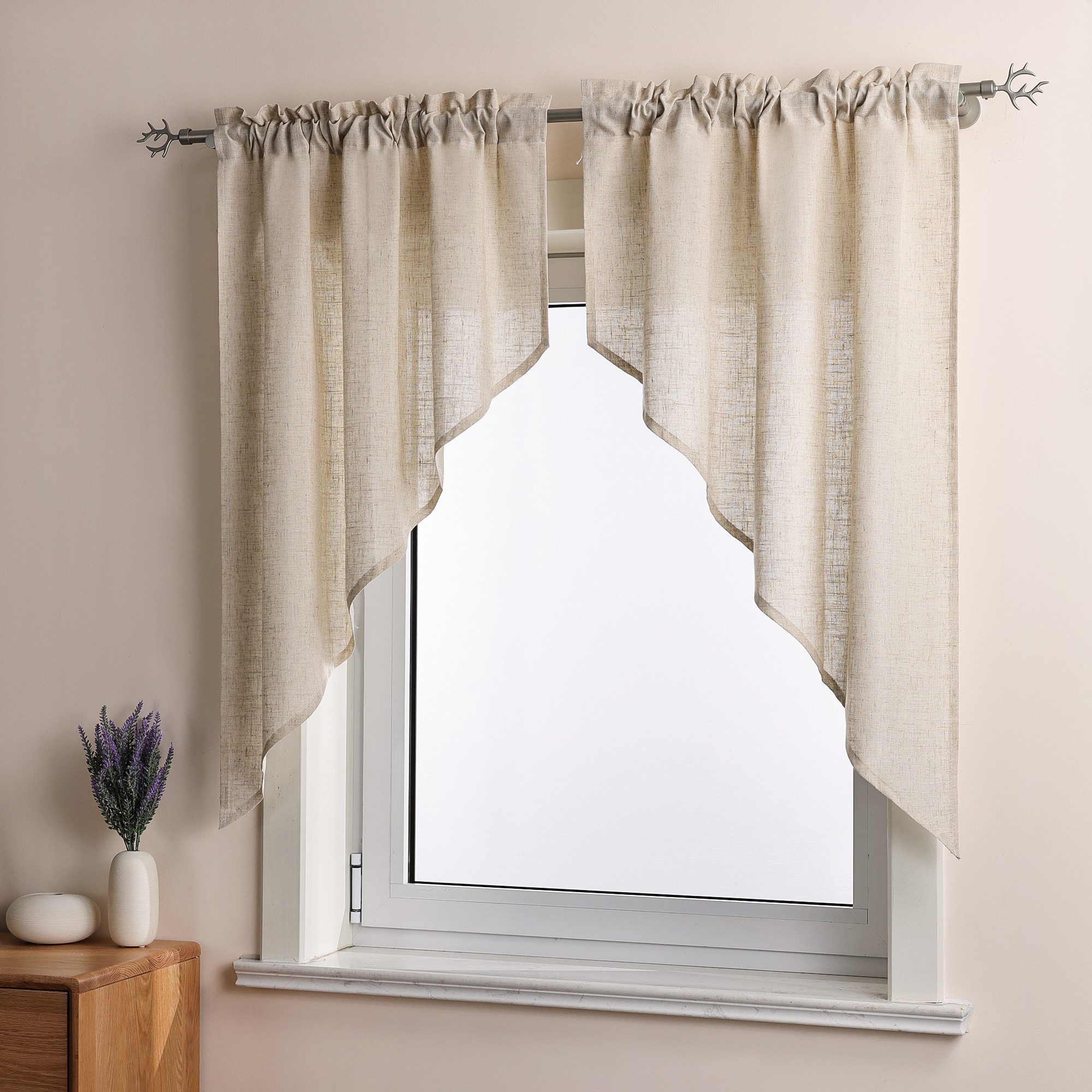 Joyswahl Scheibengardine (2 St), Kräuselband, halbtransparent, Mikrofaserqu günstig online kaufen