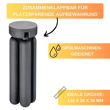 Thiru Topfuntersetzer faltbar, Ø 22 cm, hitzebeständig bis 200 °C, BPA-frei, Zubehör für Töpfe und Pfannen bis Ø 22 cm, zusammenklappbar, hitzebeständig bis zu 200 °C