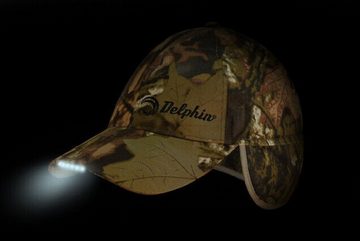 Delphin.sk Ohrenmütze Wintermütze DELPHIN - Base Cap, Summer Camo mit 5 LEDs Tarnfarbe Kappe mit warmem Futter im Tarnmuster und LED-Leuchten