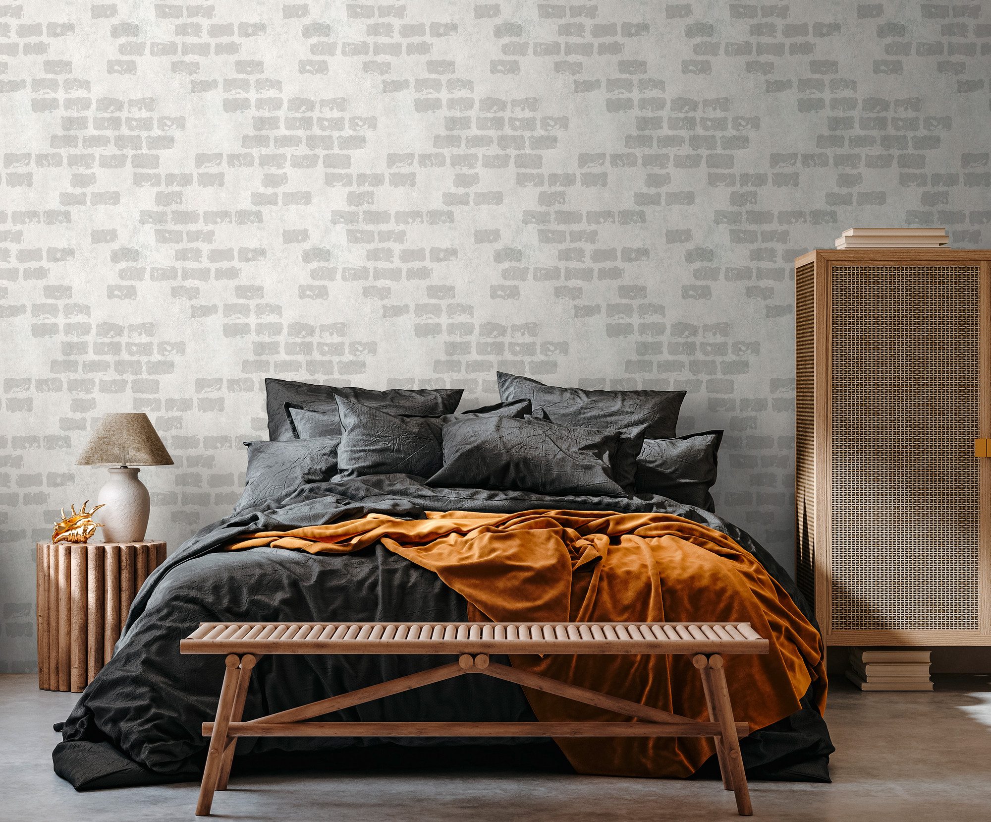 living walls Fototapete THE WALL III Steinwand Tapete Motivtapete Industrial Steinoptik, glatt, matt, (1 St), Vliestapete Stein-Optik für Schlafzimmer Küche Wohnzimmer Steinwand