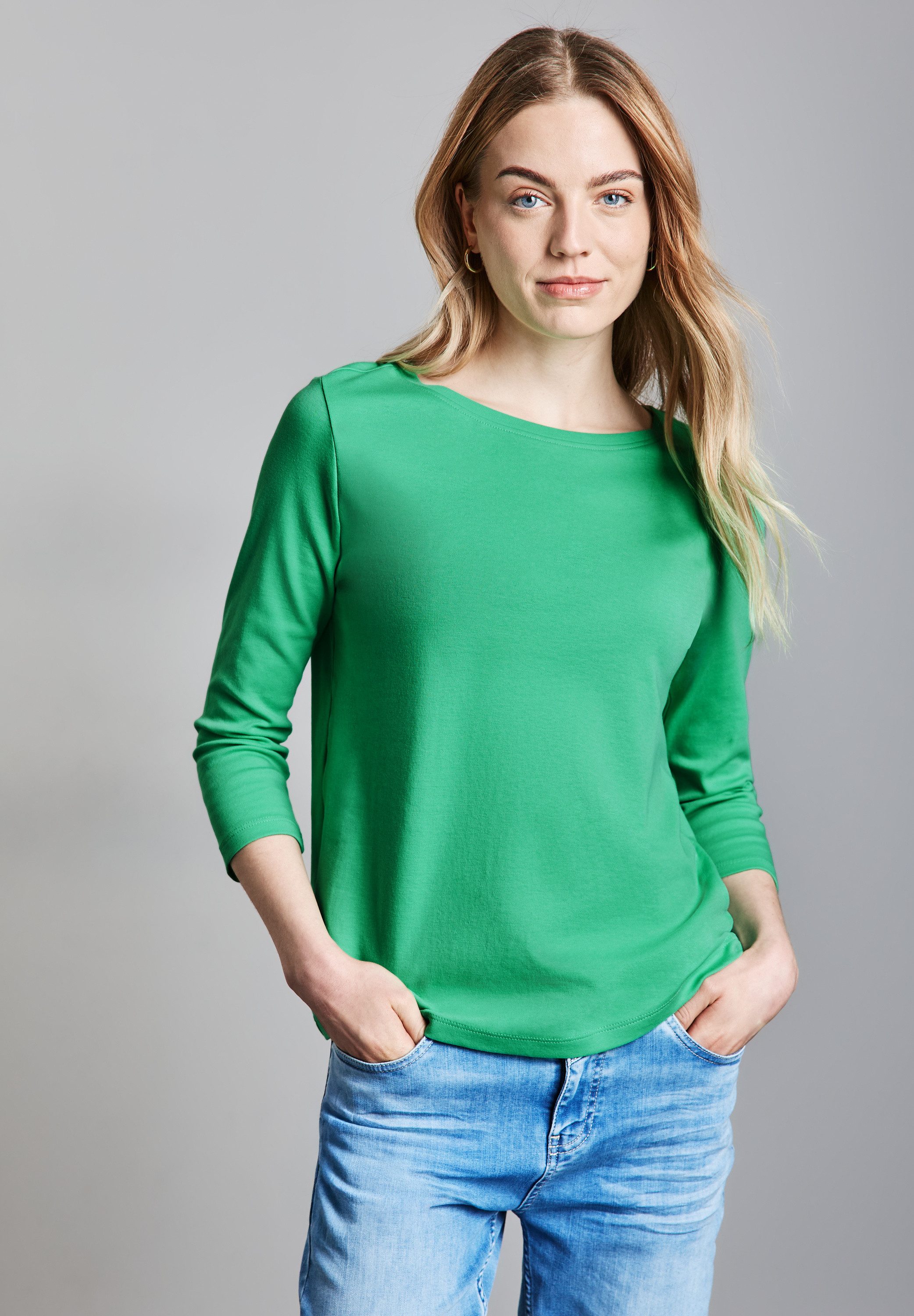 STREET ONE 3/4-Arm-Shirt, mit U-Boot-Ausschnitt günstig online kaufen