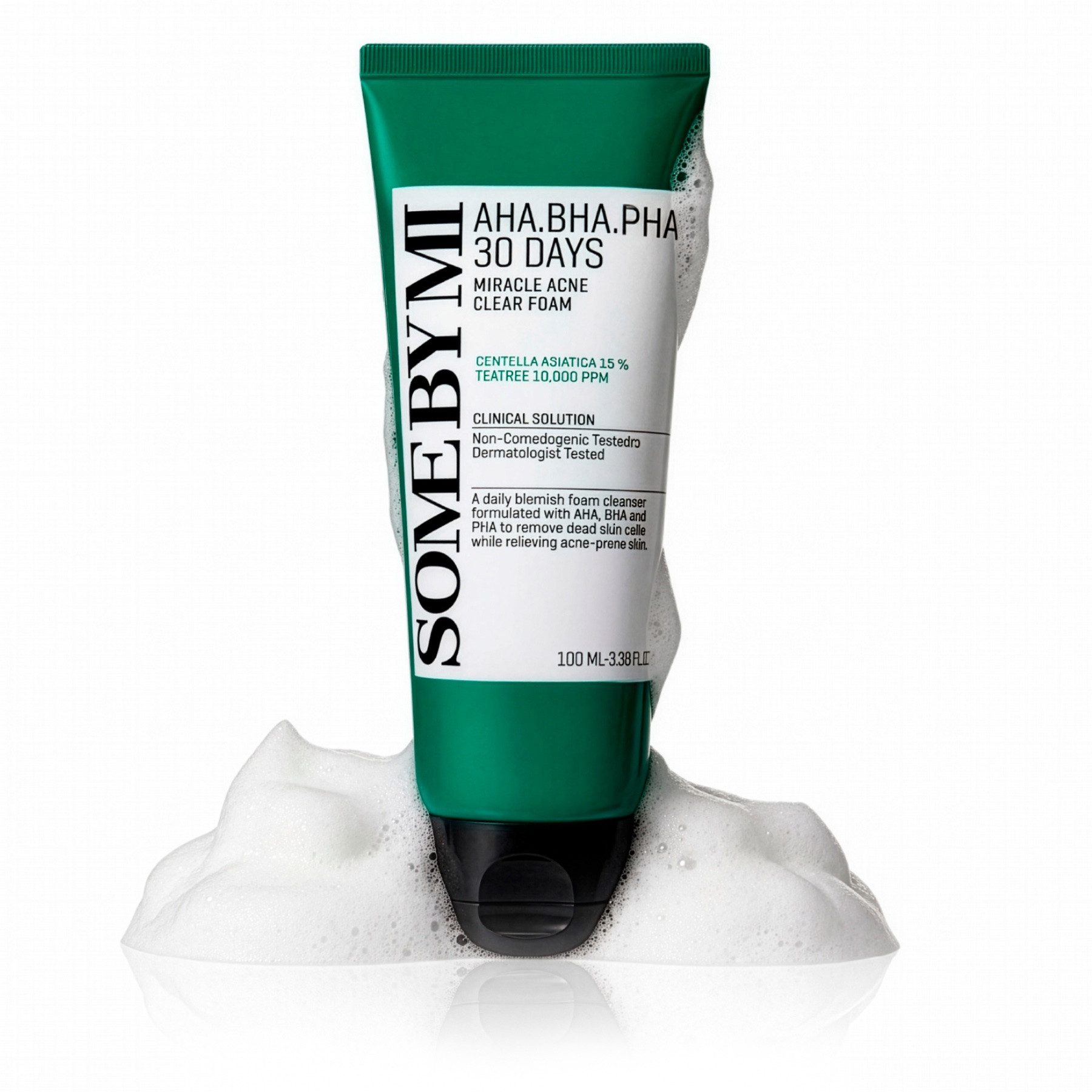 Some By Mi Gesichts-Reinigungsschaum Akne Peeling Schaum Miracle Acne Clear Foam 100ml, 1-tlg., Akne, Makel, Mitesser, Übermäßiges Öl, Vergrößerte Poren