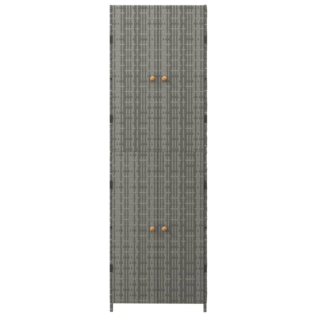 Poly cm vidaXL Grau (1-St) Rattan 59x40x180 Gartenschrank Fächerschrank