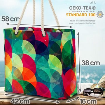 VOID Strandtasche (1-tlg), Bunte Kreise Beach Bag gemustert Kreise Bunt Muster Grafik Kunst Farben Malerei