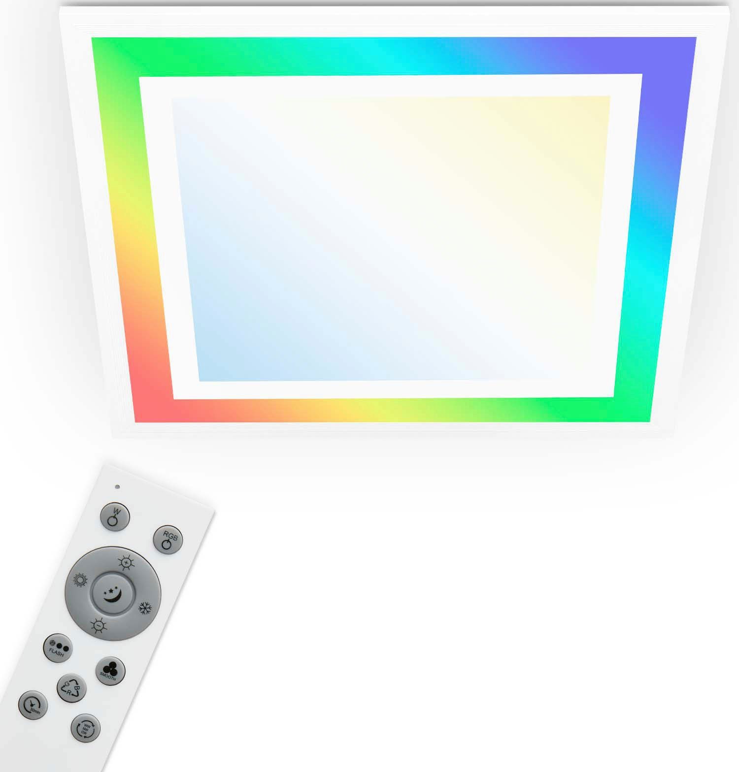 Telefunken LED Panel 318806TF FRAMELIGHT, CCT - über Fernbedienung, RGB, LED fest integriert, Kaltweiß, Neutralweiß, Tageslichtweiß, Warmweiß, Deckenleuchte Panel CCT RGB Beleuchtung Framelight 24W 2400lm, 44,5 cm