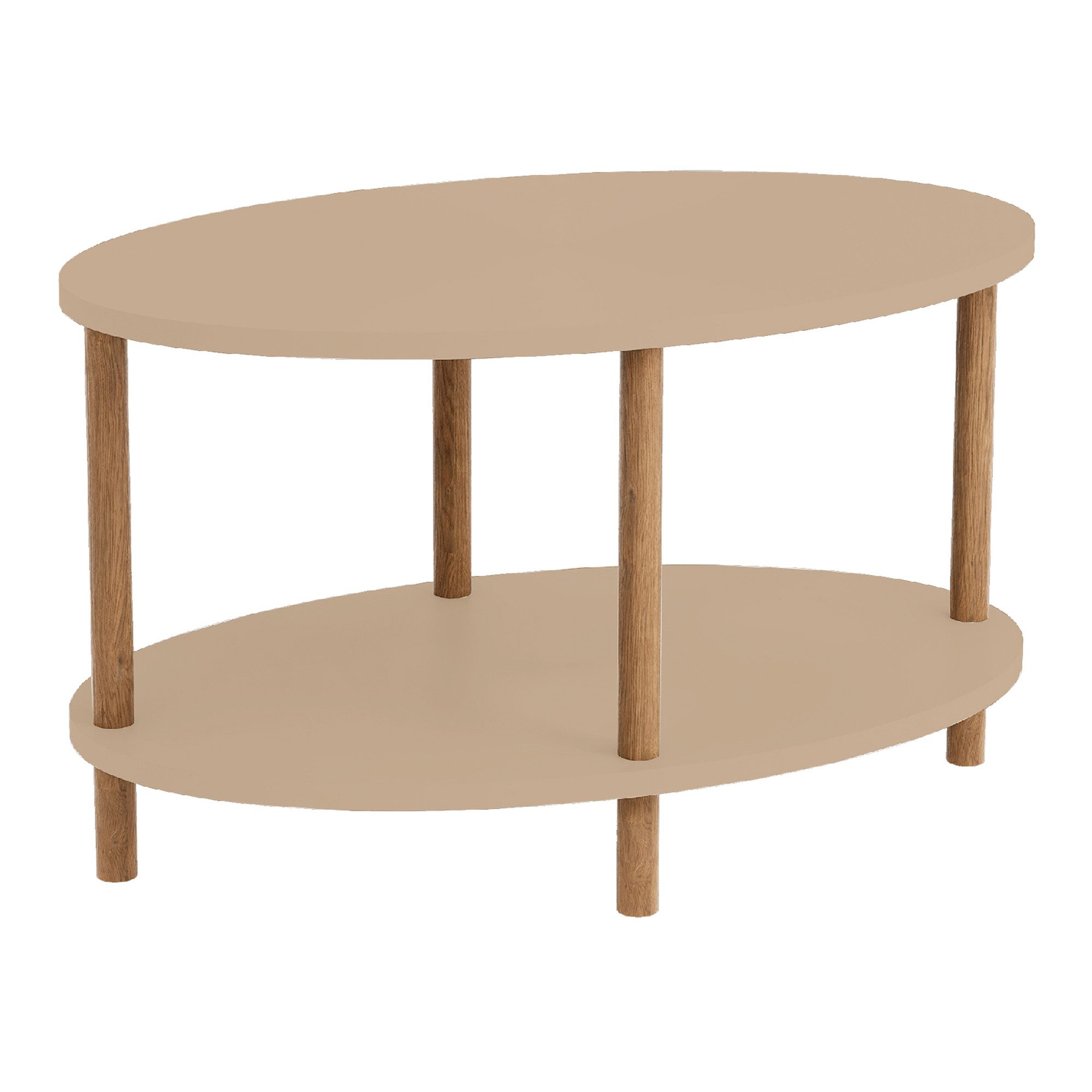 en.casa Couchtisch, »Højreby« oval Beine aus Buchenholz 70x44x43 cm Cappucc günstig online kaufen