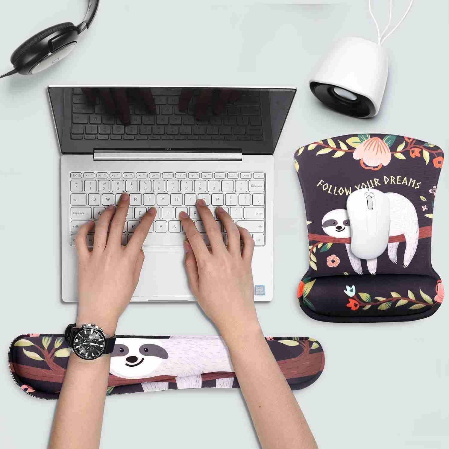 LuxusKollektion Mauspad Mauspad ergonomisch Gelkissen Handauflage Tastatur Set MC-310