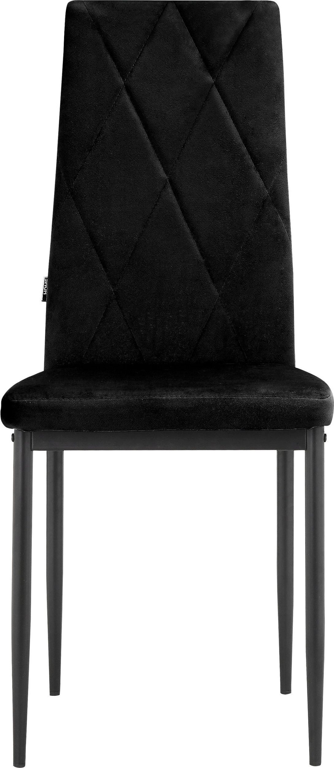 schwarz Samtoptik, cm Mulle | in schwarz 2 48,5 Esszimmerstuhl Sitzhöhe Metallgestell, St), (Set, Bezug loft24