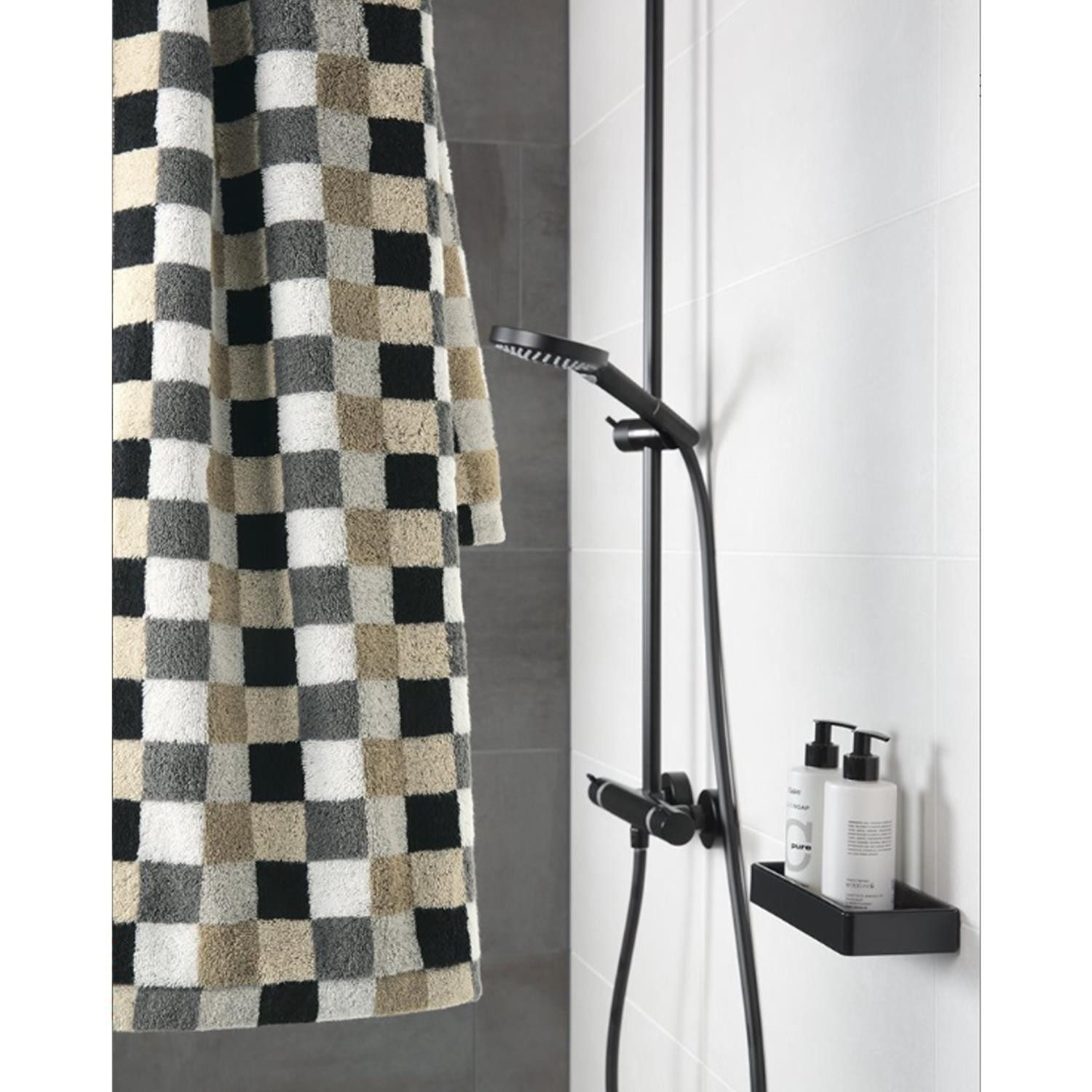 Cawö Handtuch 2 Stück Cawö Life Style Handtücher 7047-37 kariert kiesel 50x100, Walkfrottier (2-St), 100% Baumwolle