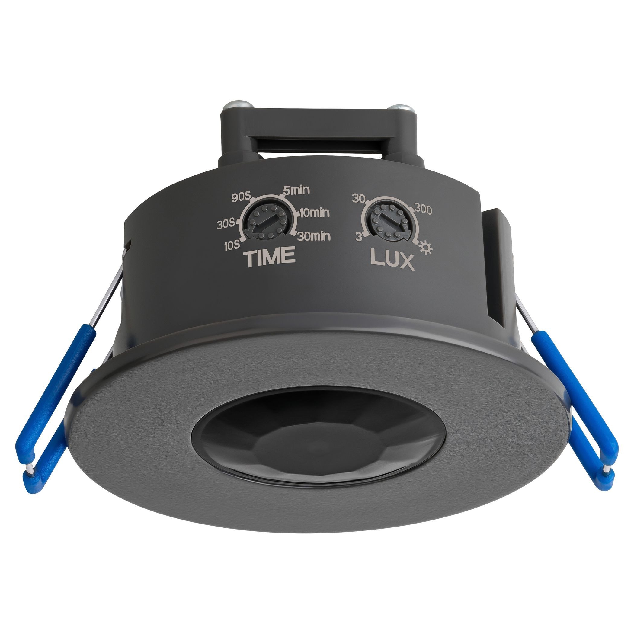 SEBSON Bewegungsmelder Infrarot Sensor Unterputz Decke - programmierbar Reichweite 8m 360°, (1-St), Einbauloch: Ø63-66mm, LED geeignet 1.000W, 230V, 3 Draht