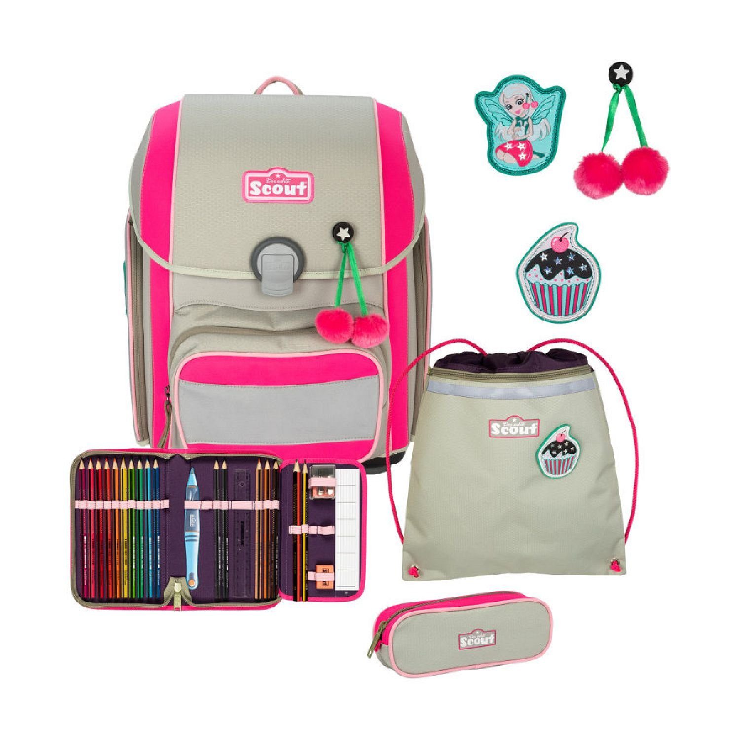 Scout Ранці Scout Genius Ранці-Set 4-tlg. DIN Pink Cherry 2023