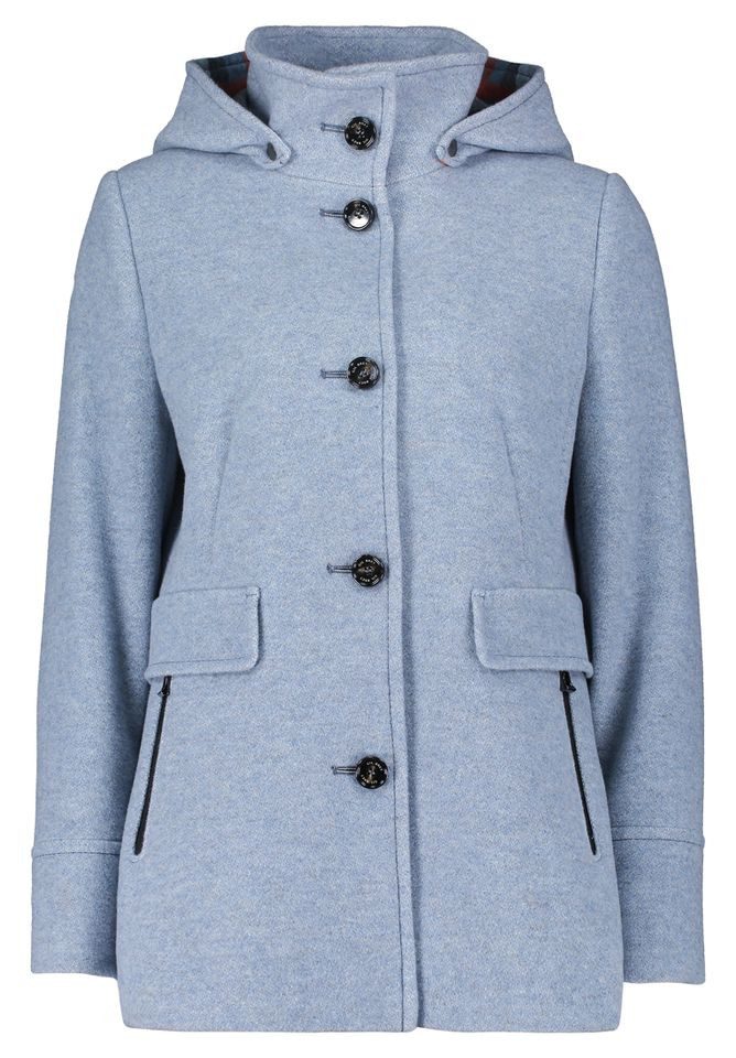 Wolljacke - leicht taillierte Übergangsjacke Damen - Kurzmantel einfarbig