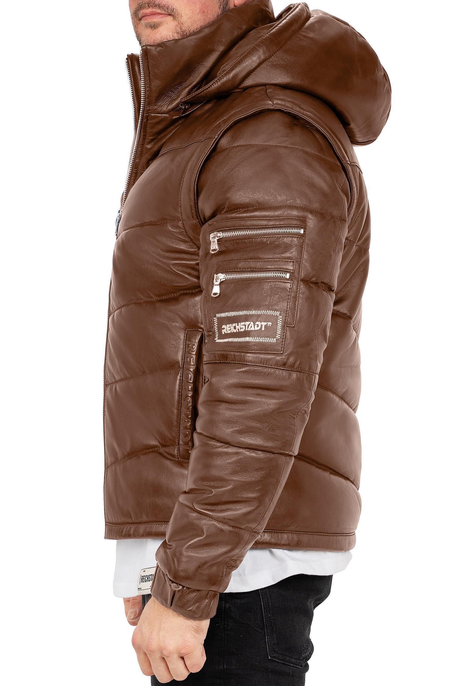 Reichstadt Bomberjacke Herren Regular Fit Echtleder Echtleder 22RS032LUX Jacke und Weste in einem Produkt