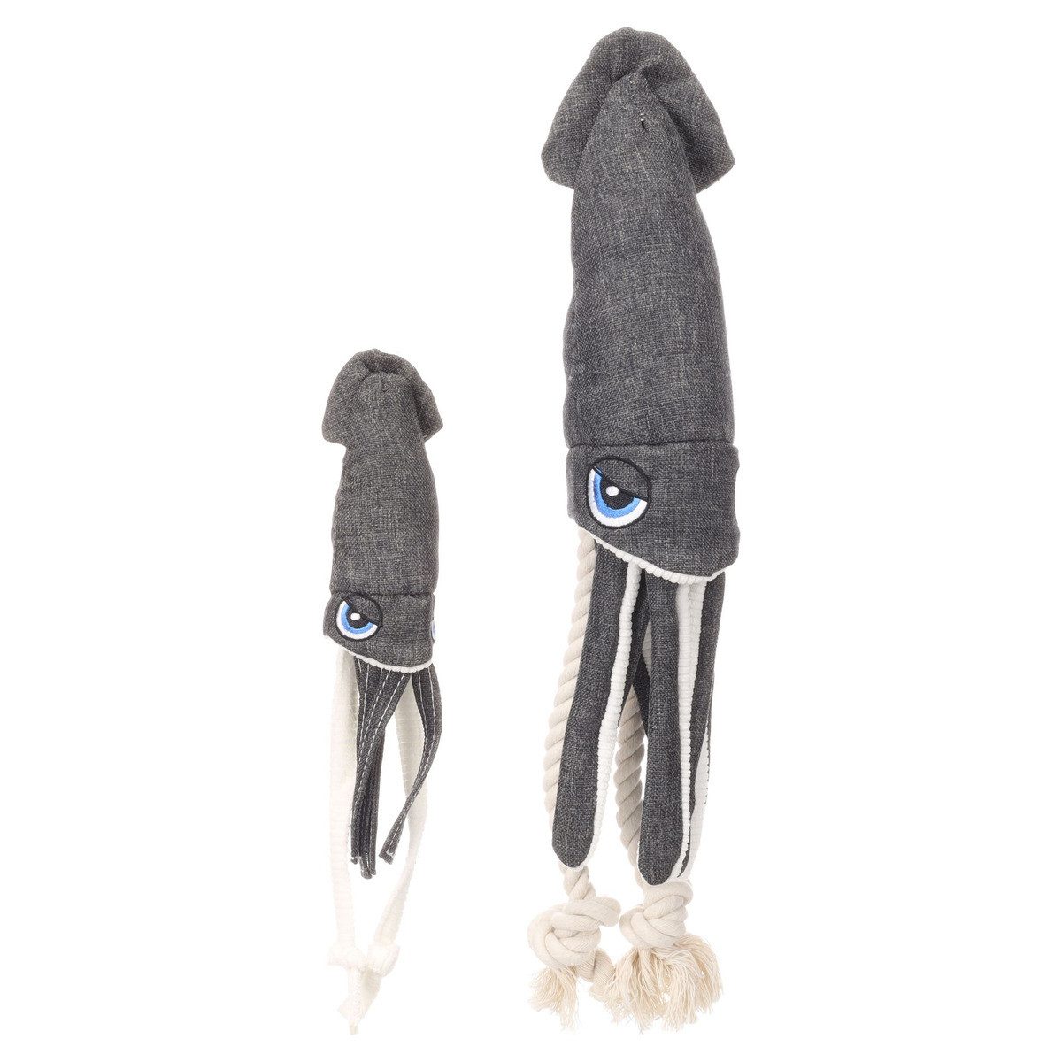 Flamingo Tierkuscheltier Hundespielzeug Flipper Tintenfisch grau