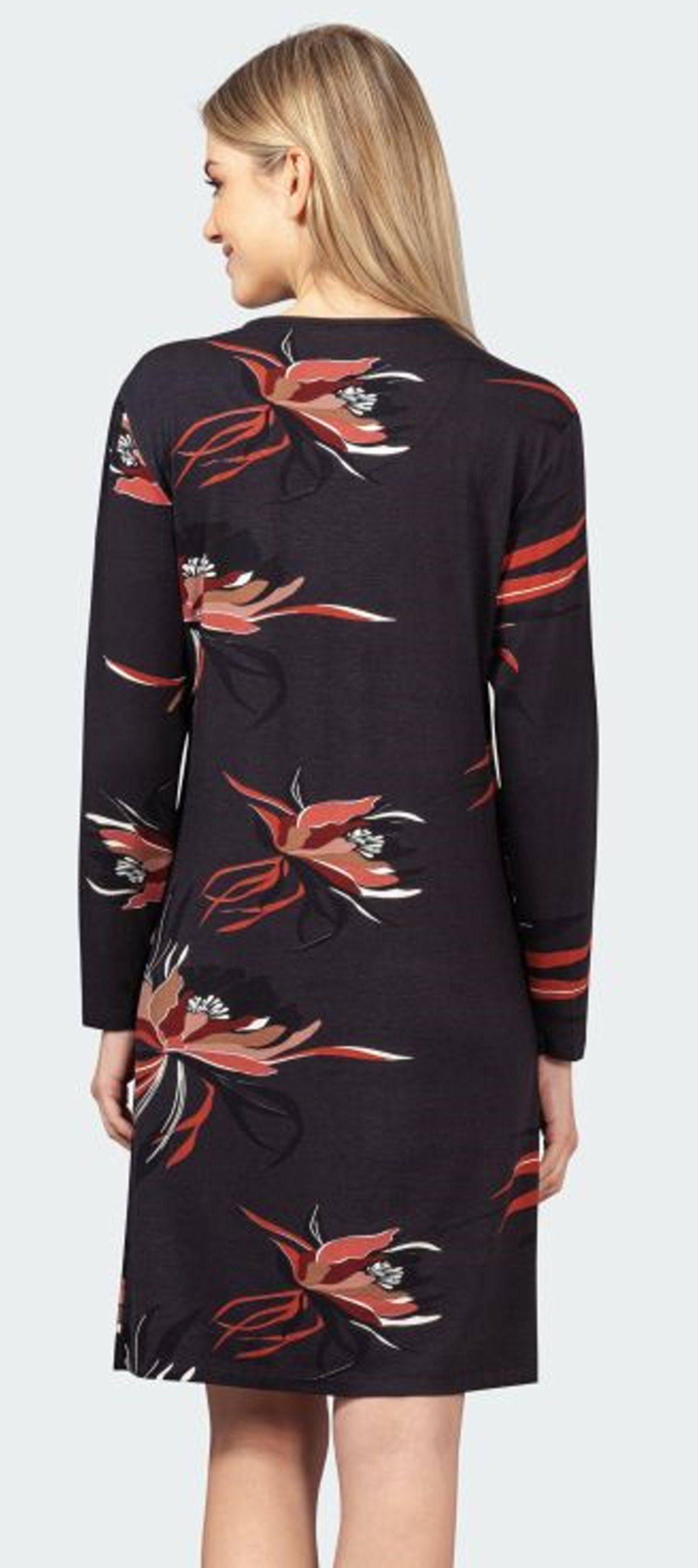 Hajo Nachthemd mit Design Nachthemd langem Modisches Damen Arm (1-tlg)