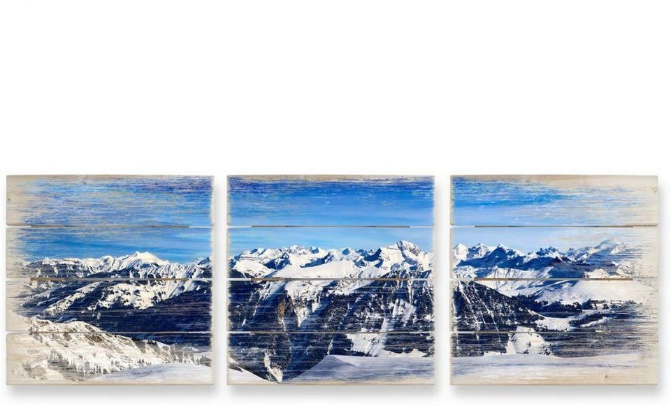 Wall-Art Mehrteilige Bilder Alpenpanorama Natur Collage, (Set, 3 St)