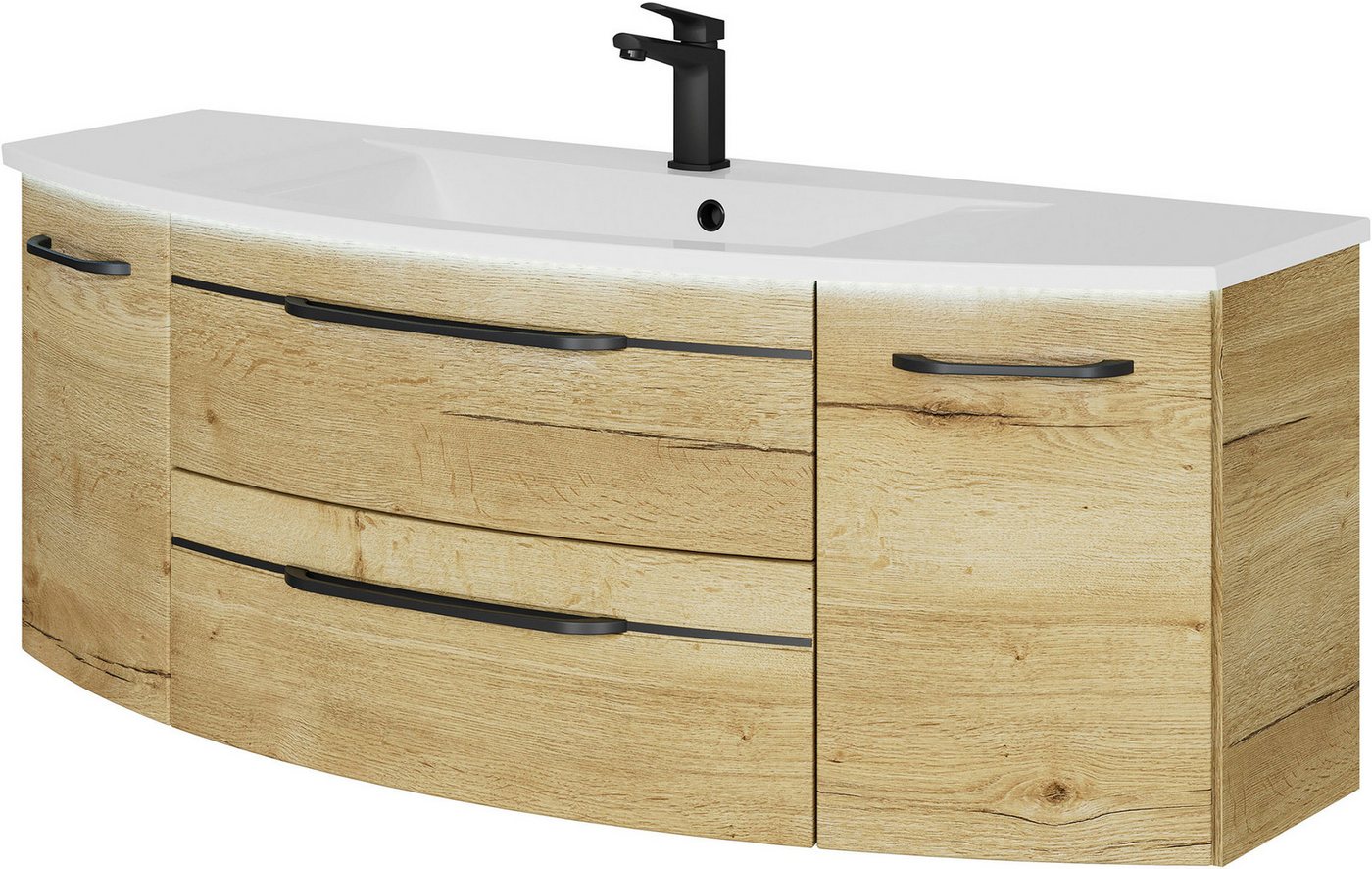 Thumbnail - Saphir Waschtisch Serie 7045 Mineralmarmor-Waschtisch und Unterschrank, 131 cm breit, Waschplatz mit 2 Schubladen, 2 Tür...
