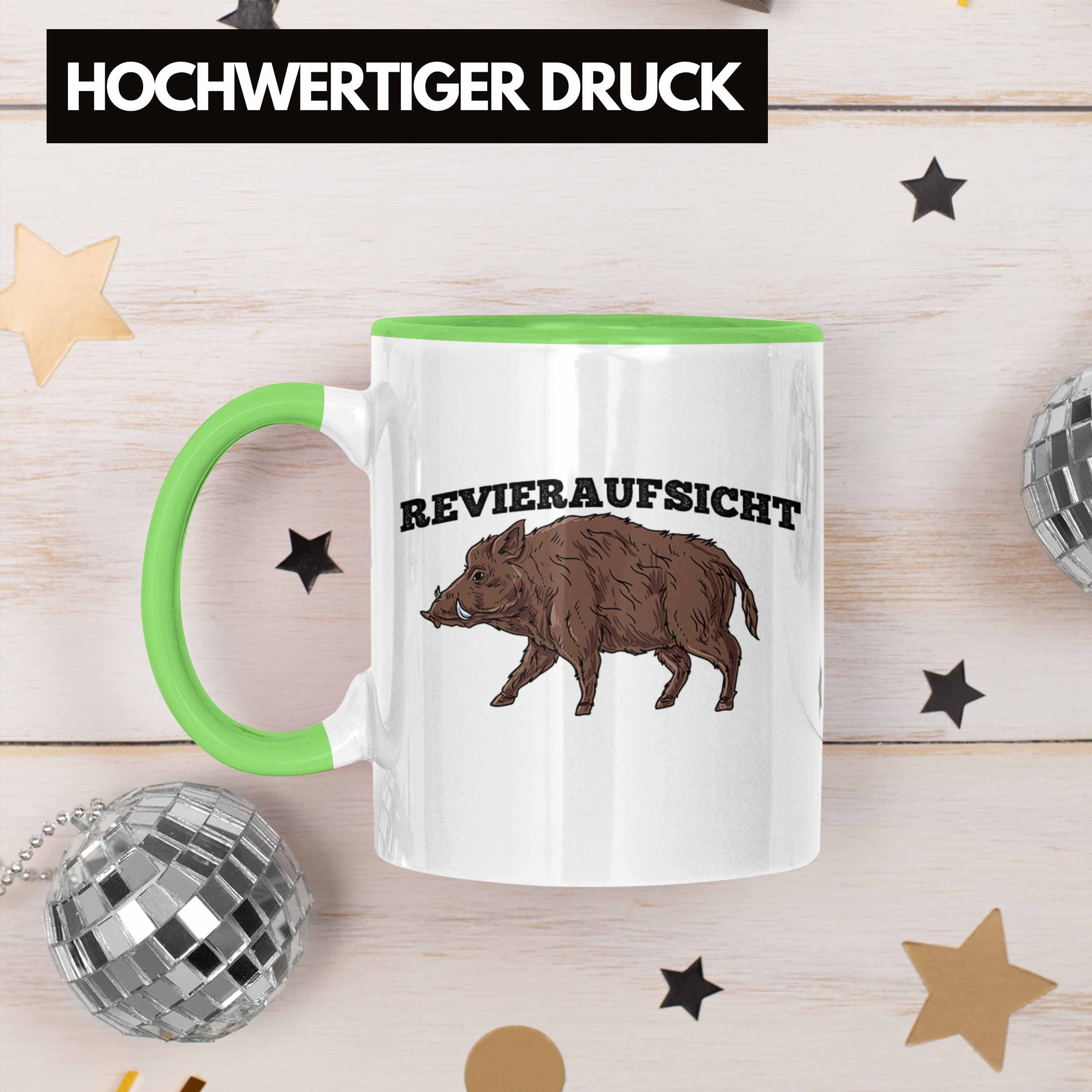 Grün Trendation "Revieraufsicht" Wildschwein Jäger Tasse Tasse für Geschenk J Lustige Grafik
