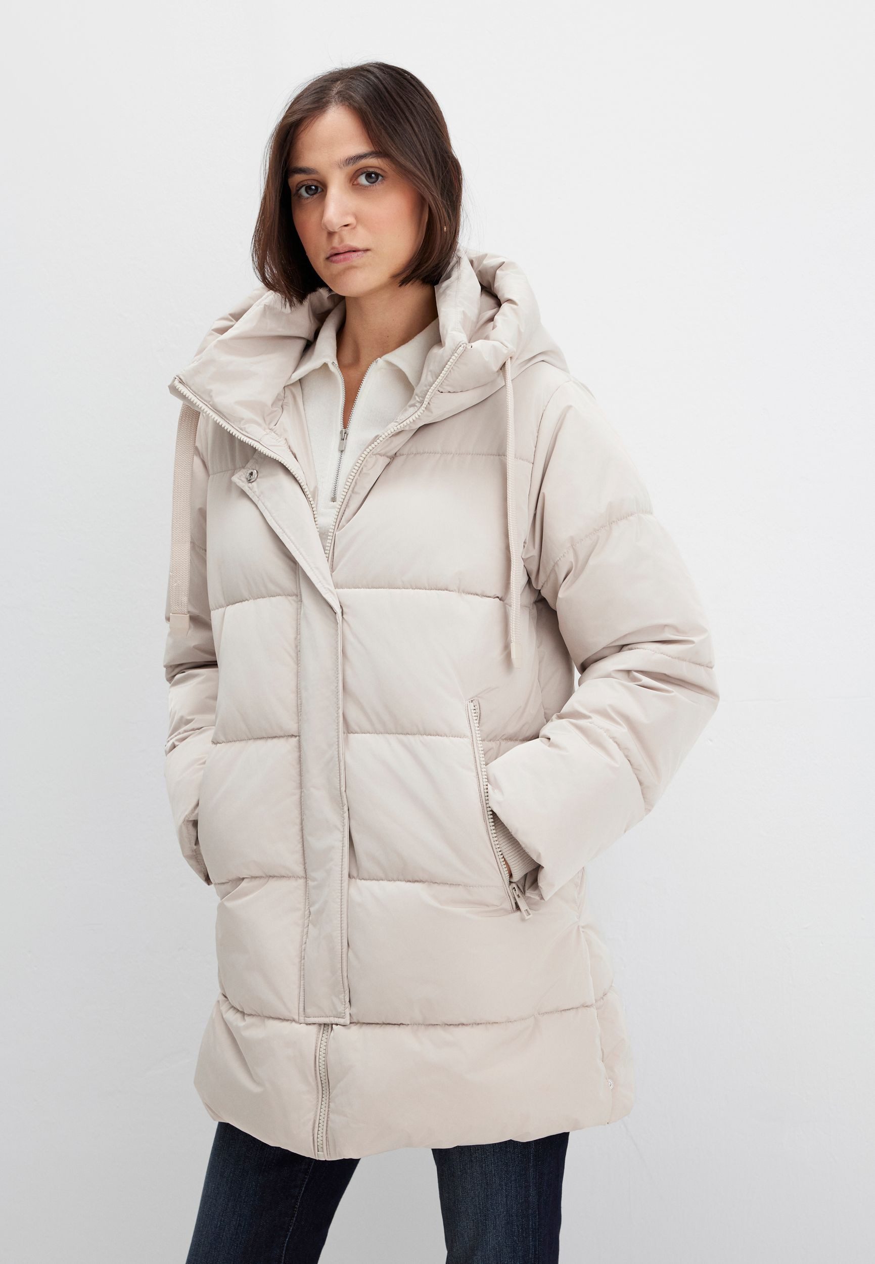 Mavi Winterjacke DamenSteppjacke mit Kapuze und Reißverschlusstaschen (1-St) unifarbenReißverschlussWarme Winterjacke mit SteppungM1110150_JACKET