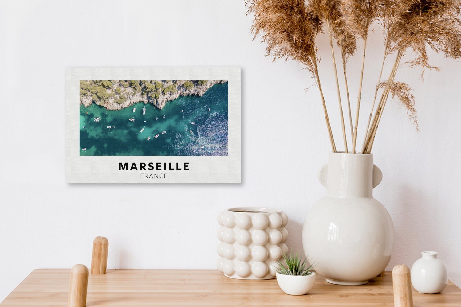 cm Boote, Leinwandbilder, St), Aufhängefertig, Wanddeko, OneMillionCanvasses® Wandbild Marseille 30x20 Frankreich - (1 - Leinwandbild