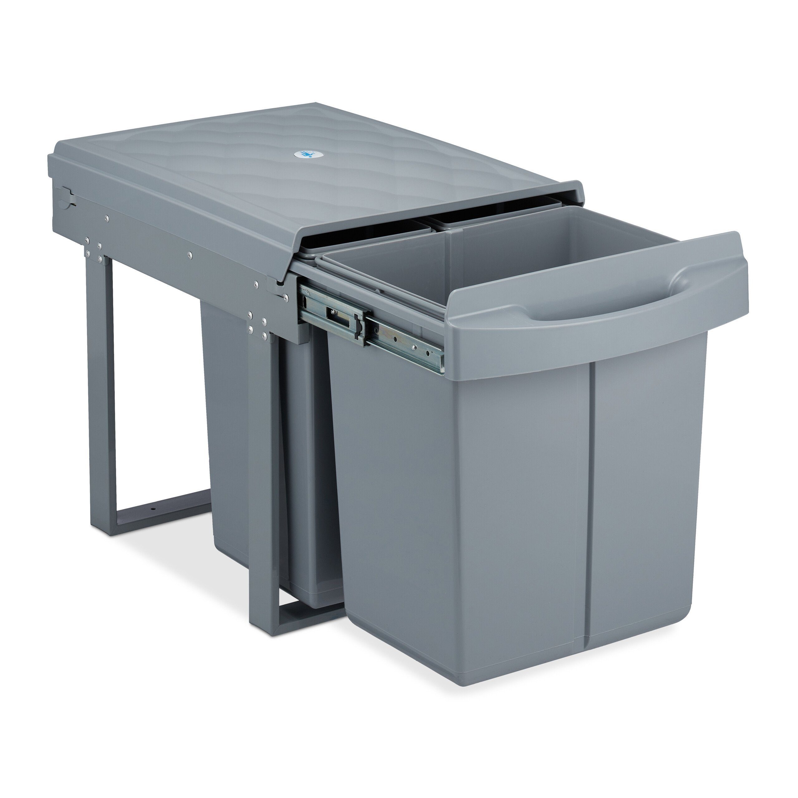 relaxdays Einbaumülleimer 1x 20l & 2x 10l