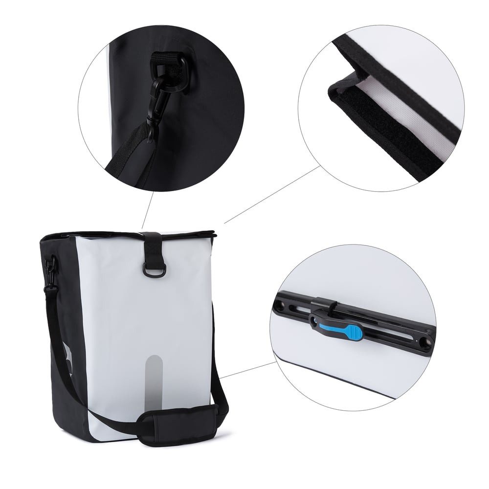 #DoYourSports Fahrradtasche "Roll-Top" 3in1 Hinterradtasche 21L (1-tlg), wasserabweisend für alle Gepäckträger mit Haltegriff Reflektor