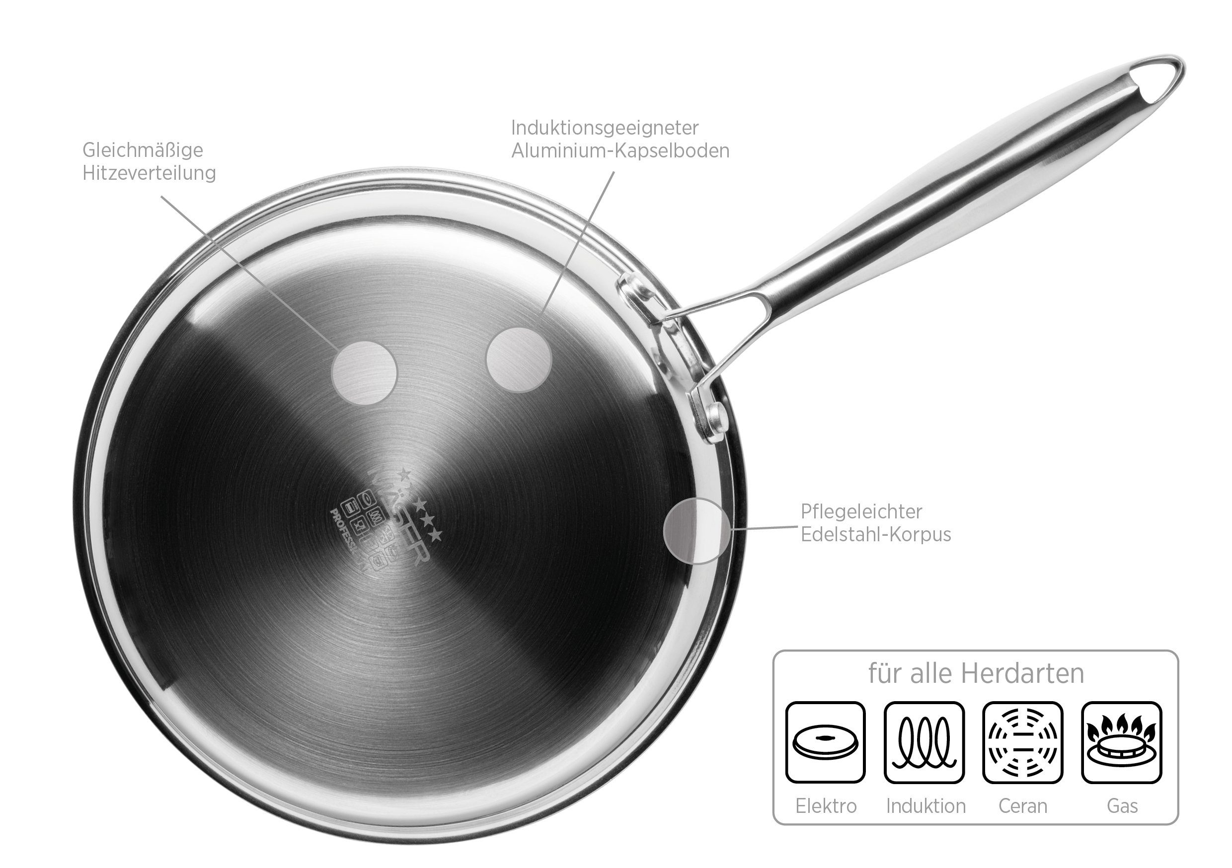 18/10 Bratpfanne Edelstahl MÄSER Hestia,