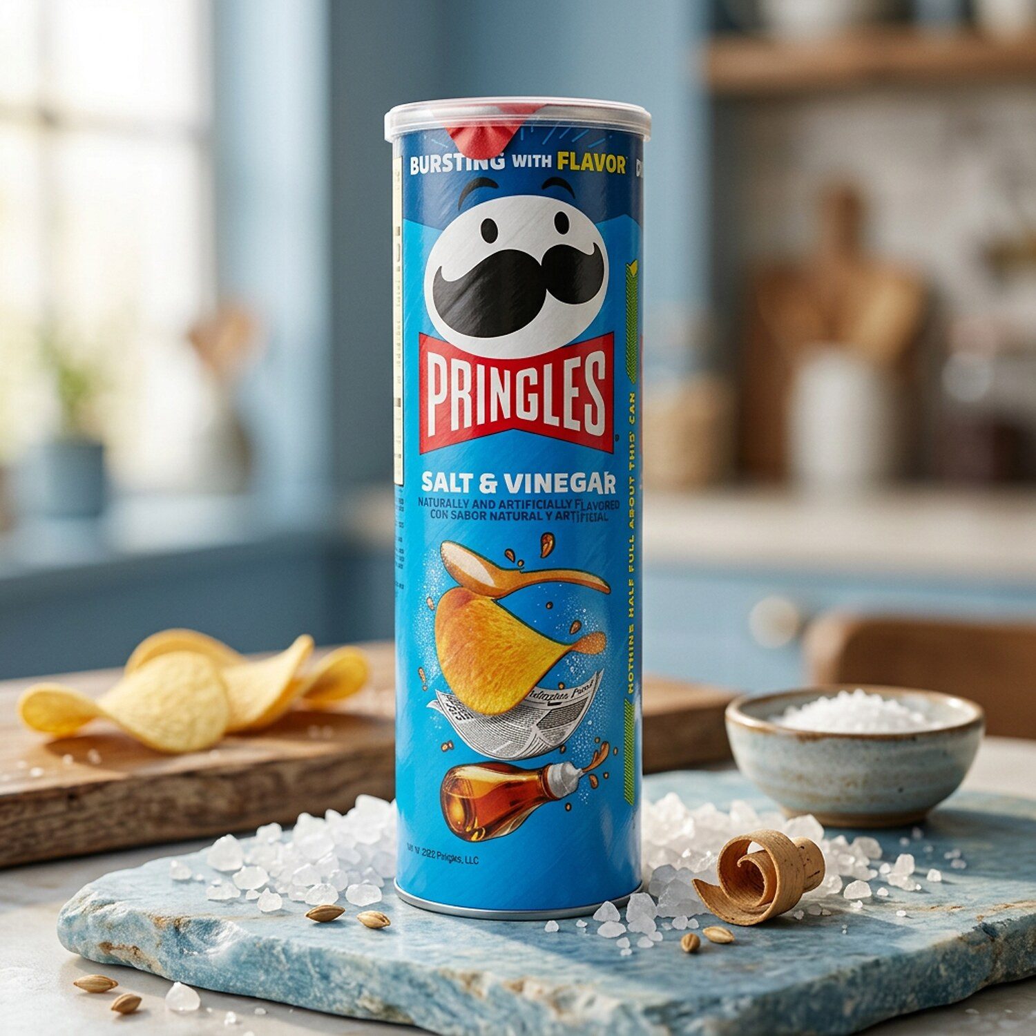 Pringles Knabberei, 1 x 158 g, Salt & Vinegar