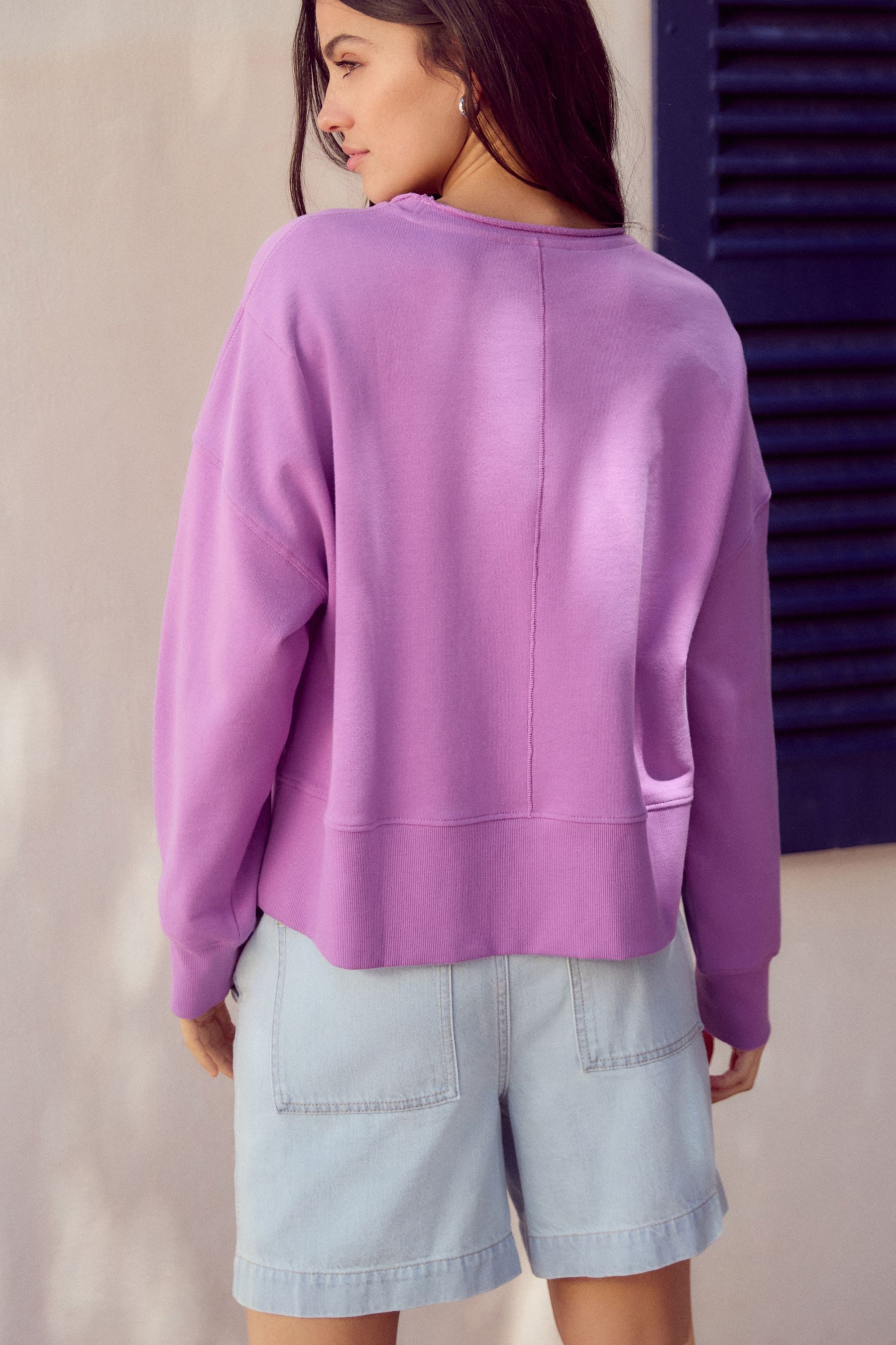 Next Sweater Langärmeliges Sweat-Top aus Baumwolle, günstig online kaufen