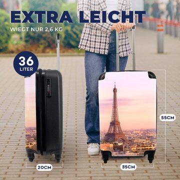 MuchoWow Handgepäckkoffer Paris - Eiffelturm - Himmel, 4 Rollen, Reisetasche mit rollen, Handgepäck für Ferien, Trolley, Reisekoffer