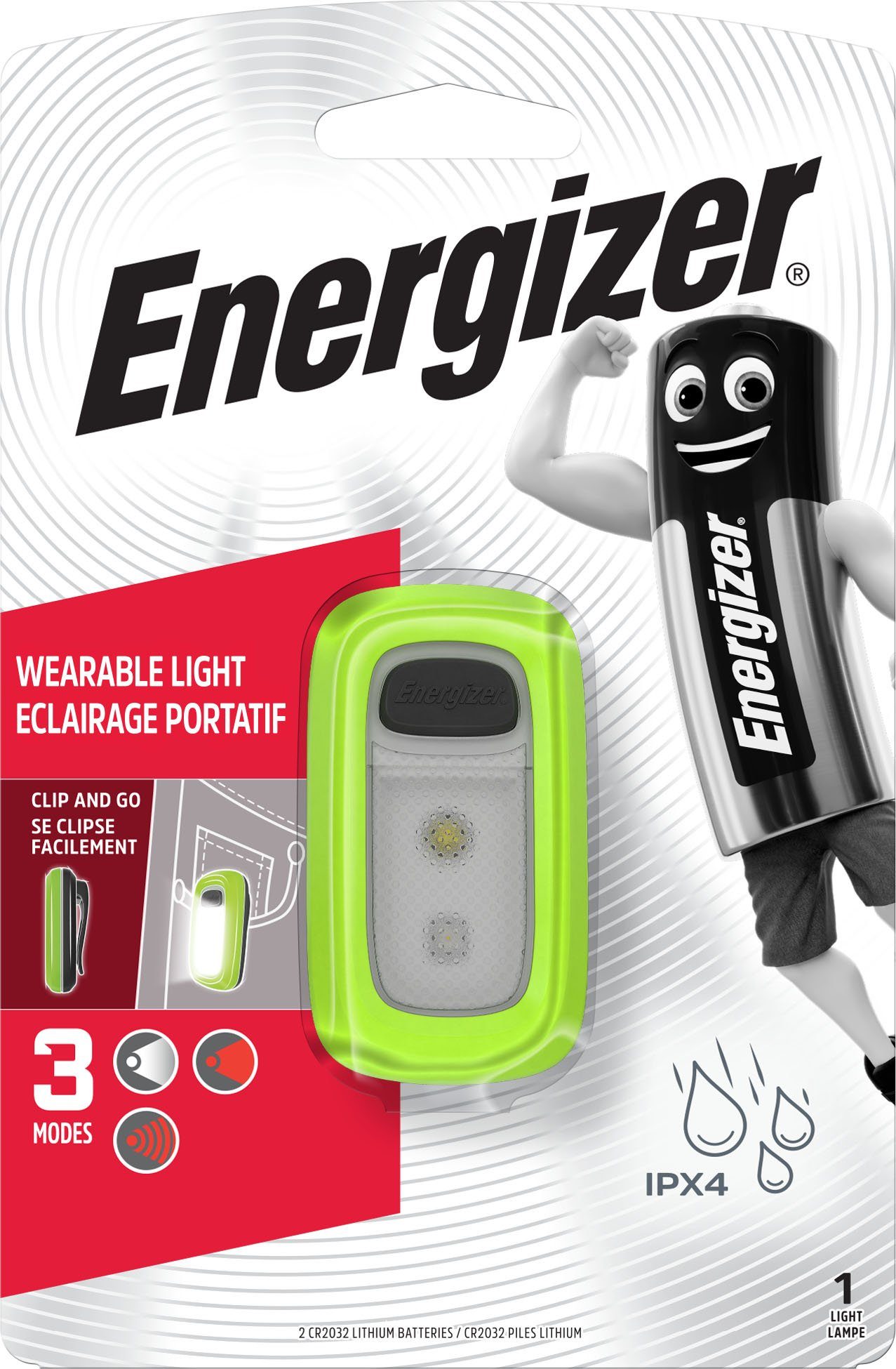 Energizer Klemmleuchte Wearable Clip Light, und fest dank Design integriert, leichtem LED Bedienkomfort kompaktem