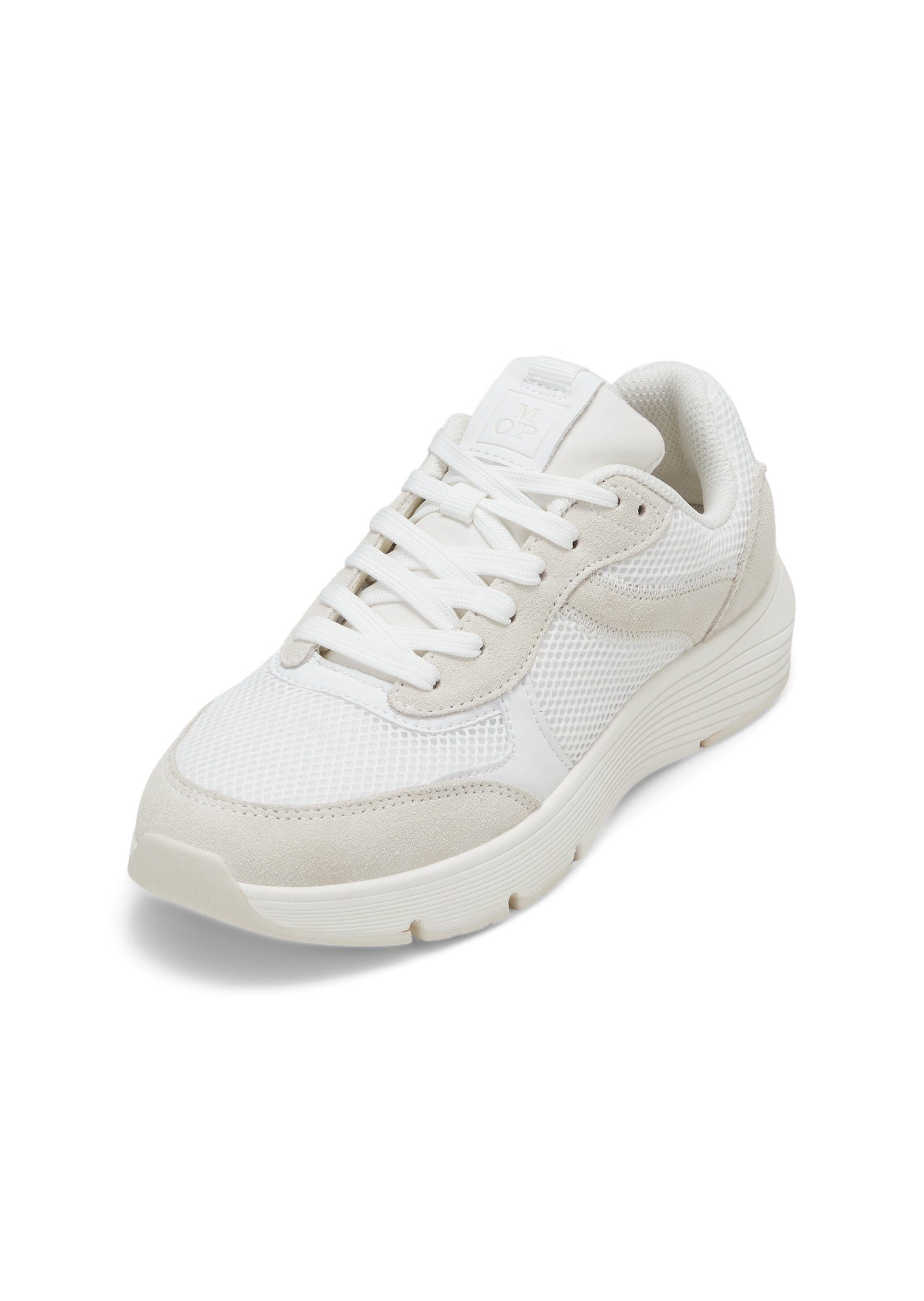 Veloursleder-Mix Sneaker beige Marc Mesh aus O'Polo mit