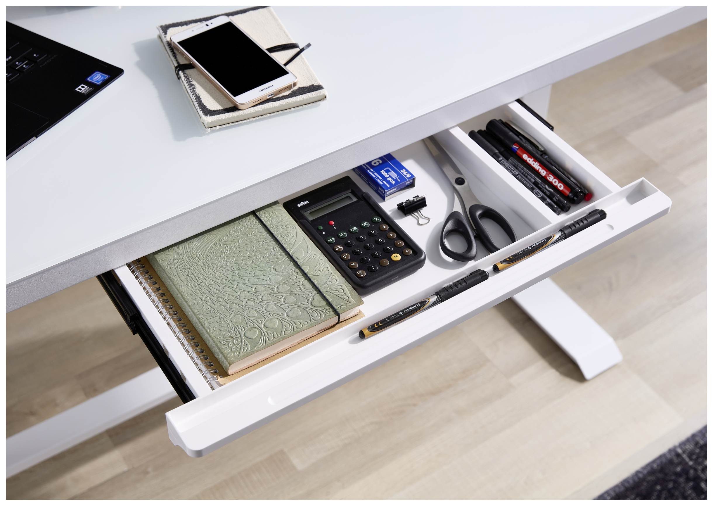 Bega Consult Computertisch Höhenverstellbarer Schreibtisch elektrisch LIFT4HOME in weiß mit USB
